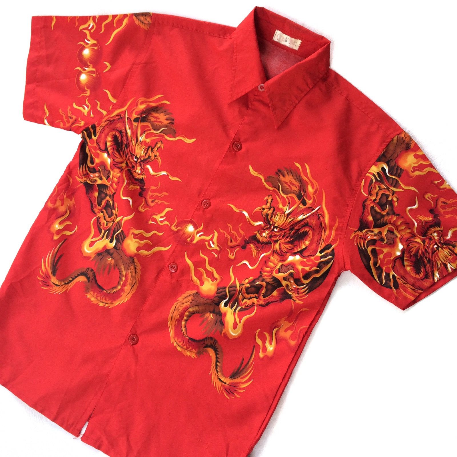 Japanese Brand Japanese Traditional Overprint Dragon Shirt Button Up Size US M / EU 48-50 / 2 - 3 Thumbnail
