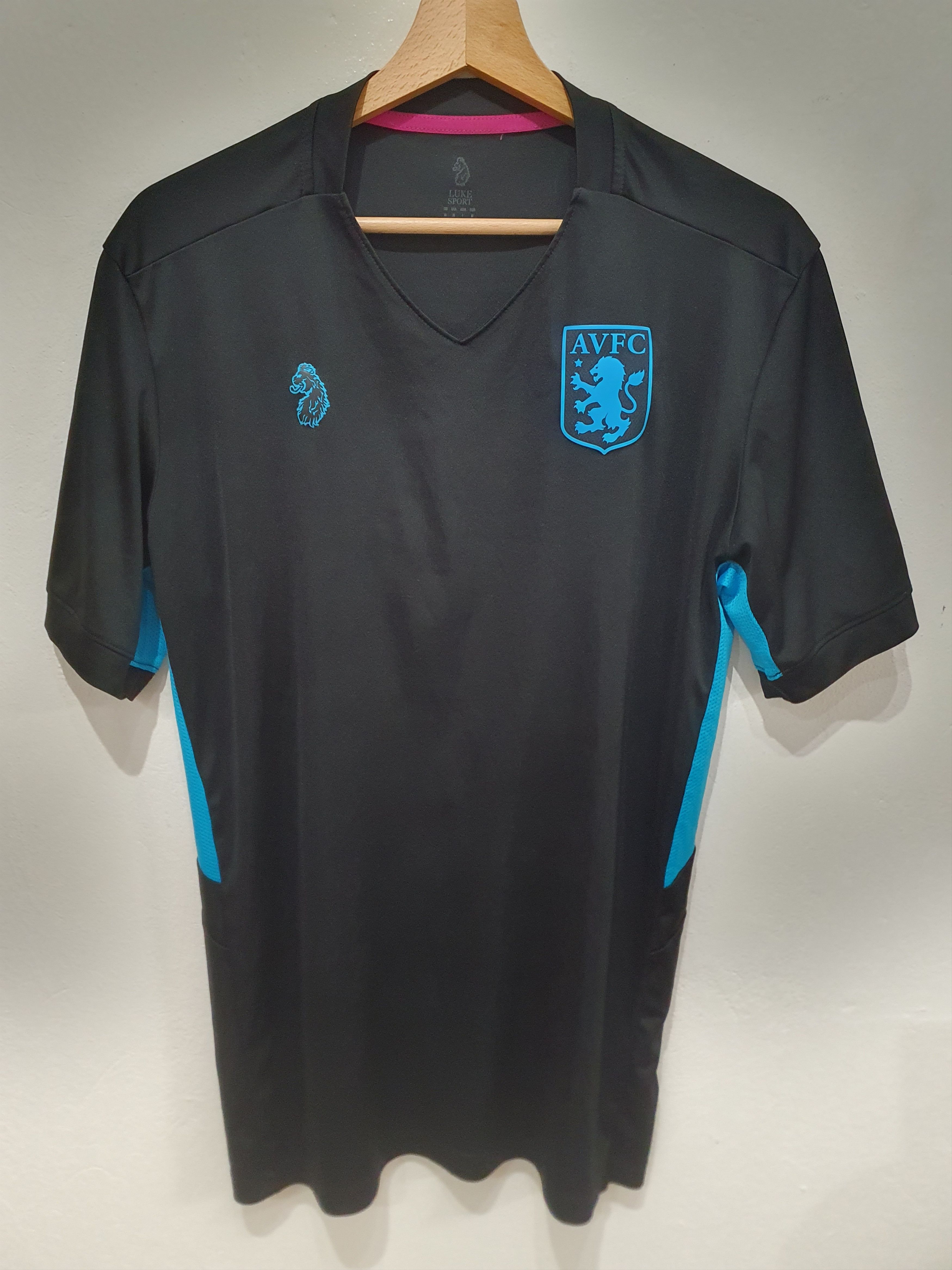 image of Aston Villa Luke Sport Size M Football Shirt Jersey Soccer in Black, Men's