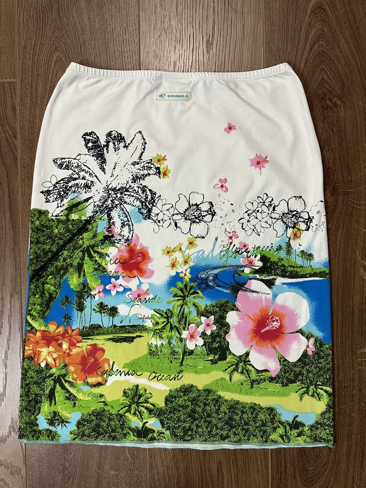 O'Neill × Vintage Vintage O’Neill Tropical Print Logo Skirt Size 28" / US 6 / IT 42 - 5 Thumbnail