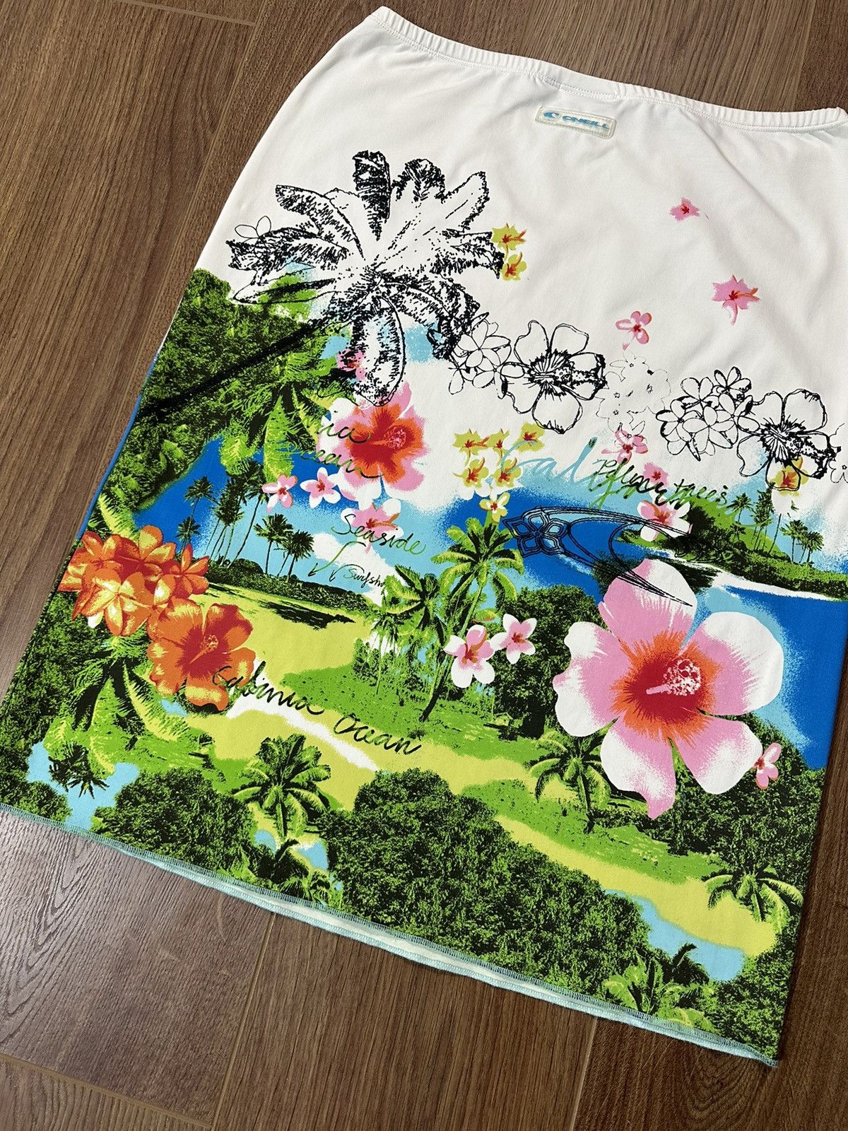 O'Neill × Vintage Vintage O’Neill Tropical Print Logo Skirt Size 28" / US 6 / IT 42 - 6 Thumbnail