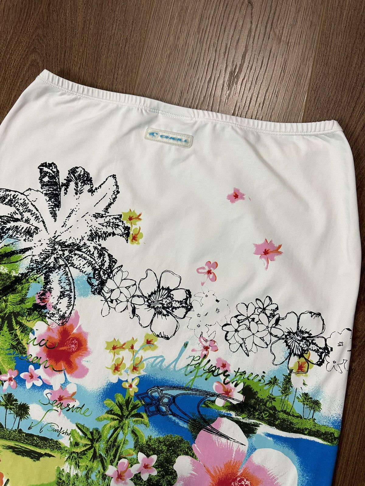 O'Neill × Vintage Vintage O’Neill Tropical Print Logo Skirt Size 28" / US 6 / IT 42 - 7 Thumbnail