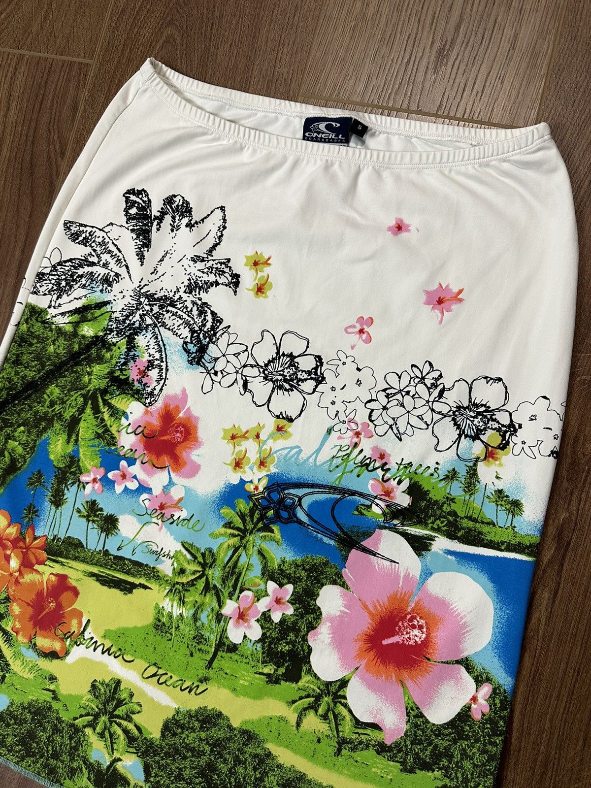 O'Neill × Vintage Vintage O’Neill Tropical Print Logo Skirt Size 28" / US 6 / IT 42 - 3 Thumbnail