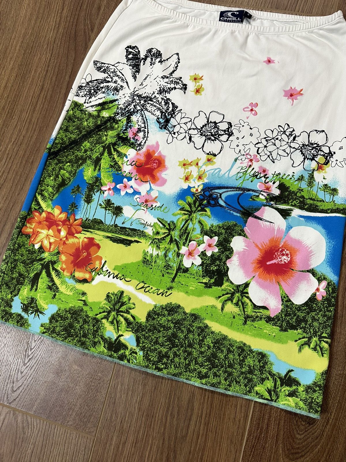 O'Neill × Vintage Vintage O’Neill Tropical Print Logo Skirt Size 28" / US 6 / IT 42 - 2 Thumbnail