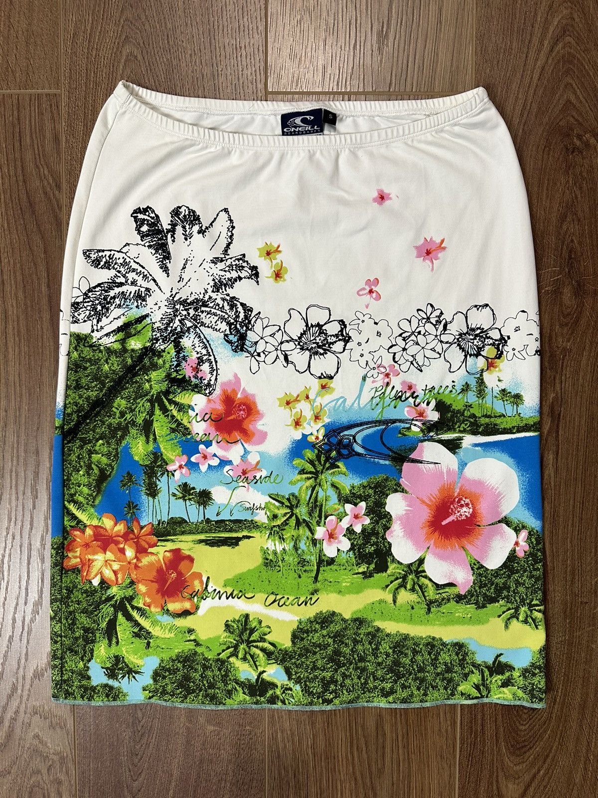 O'Neill × Vintage Vintage O’Neill Tropical Print Logo Skirt Size 28" / US 6 / IT 42 - 1 Thumbnail
