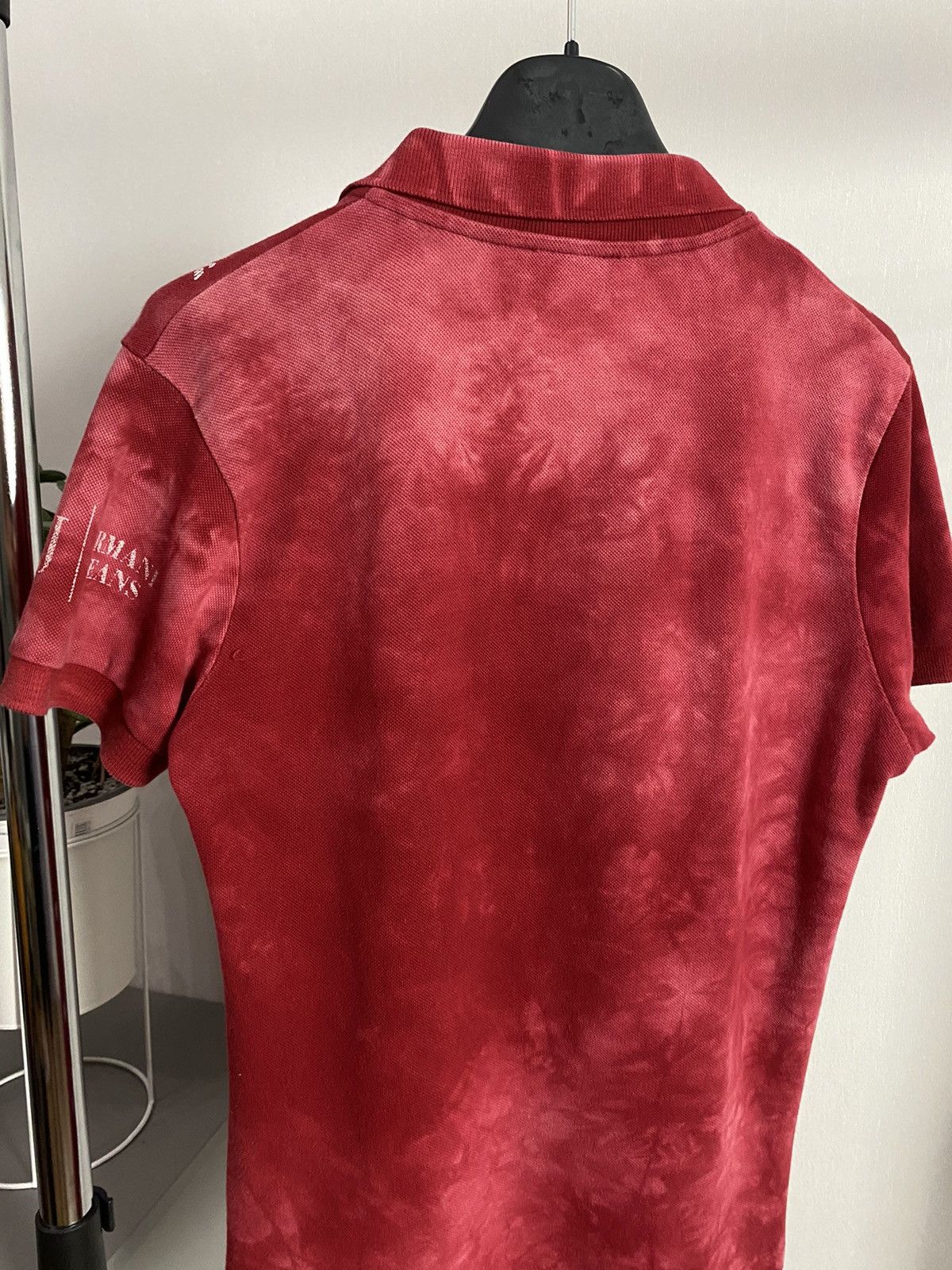 Armani × Designer Armani Jeans Monogram Logo Washed Red Polo Size US S / EU 44-46 / 1 - 7 Thumbnail