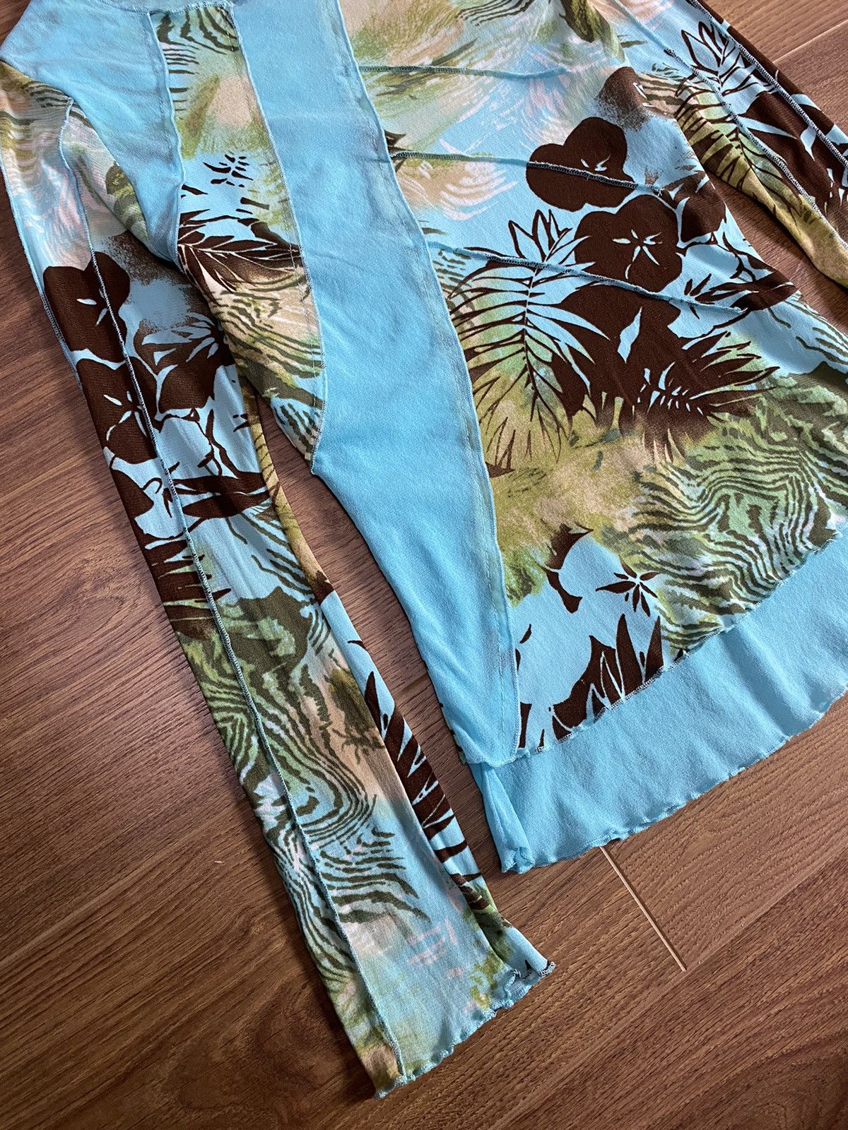 Japanese Brand × Vintage Vintage Mesh Floral Print Sweater Size US S / EU 44-46 / 1 - 4 Thumbnail