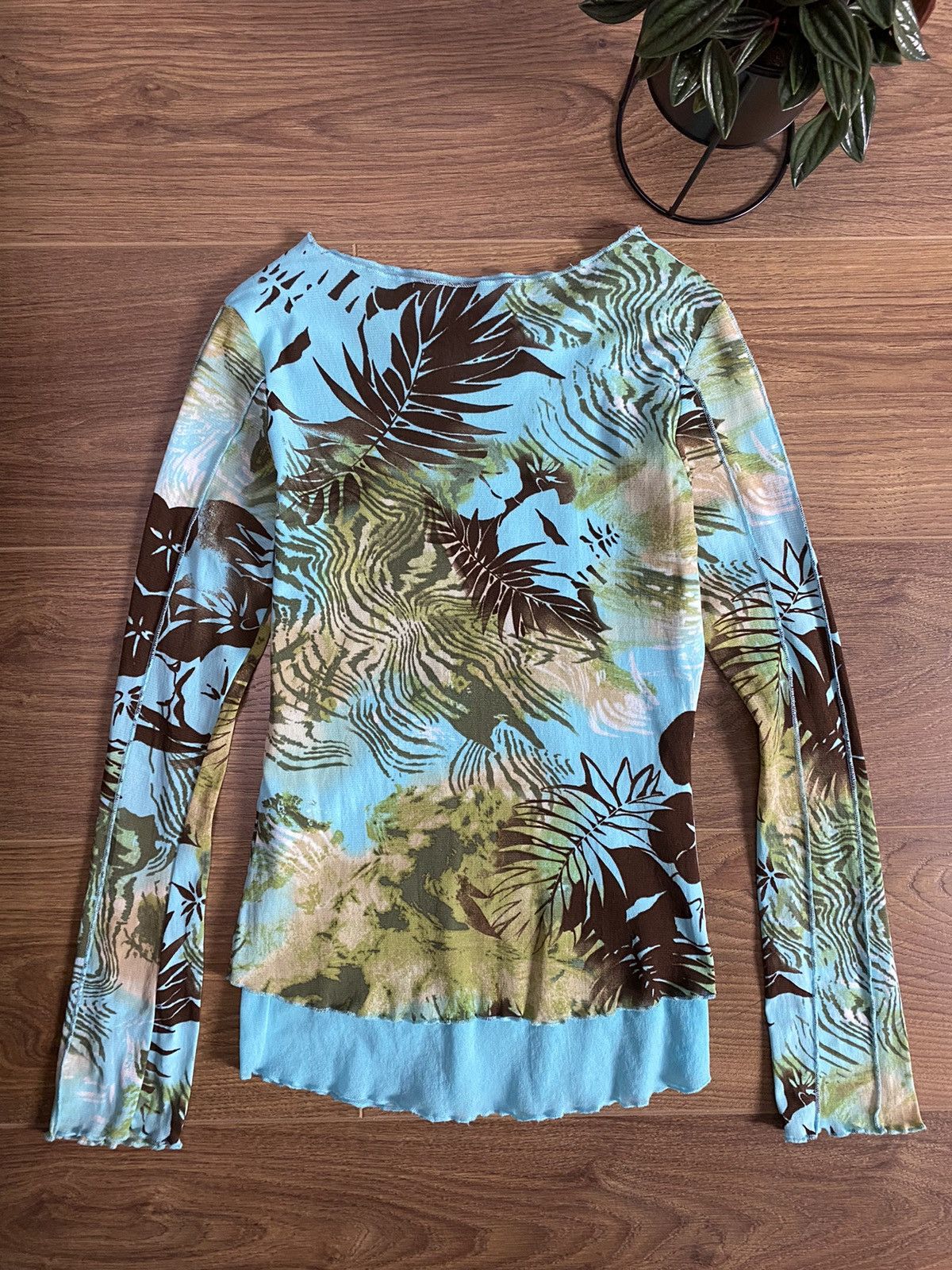 Japanese Brand × Vintage Vintage Mesh Floral Print Sweater Size US S / EU 44-46 / 1 - 7 Thumbnail