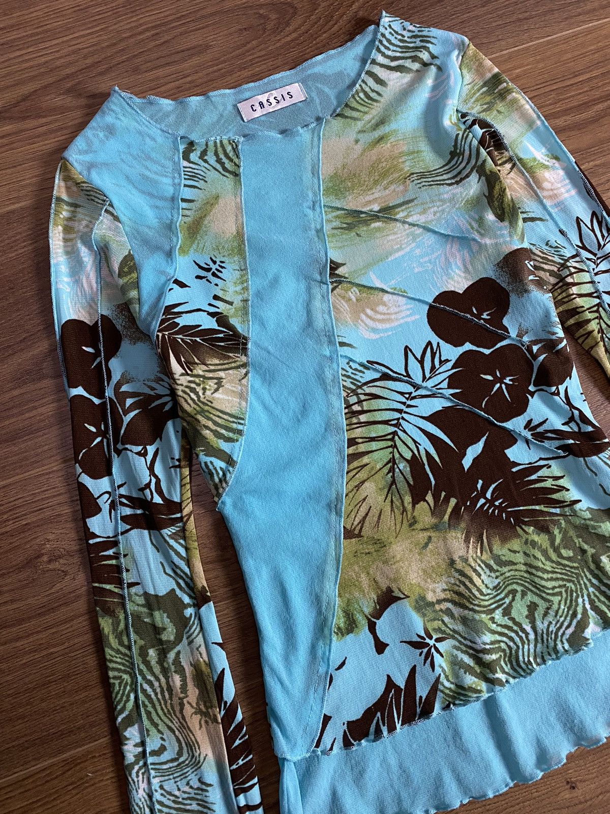 Japanese Brand × Vintage Vintage Mesh Floral Print Sweater Size US S / EU 44-46 / 1 - 2 Thumbnail