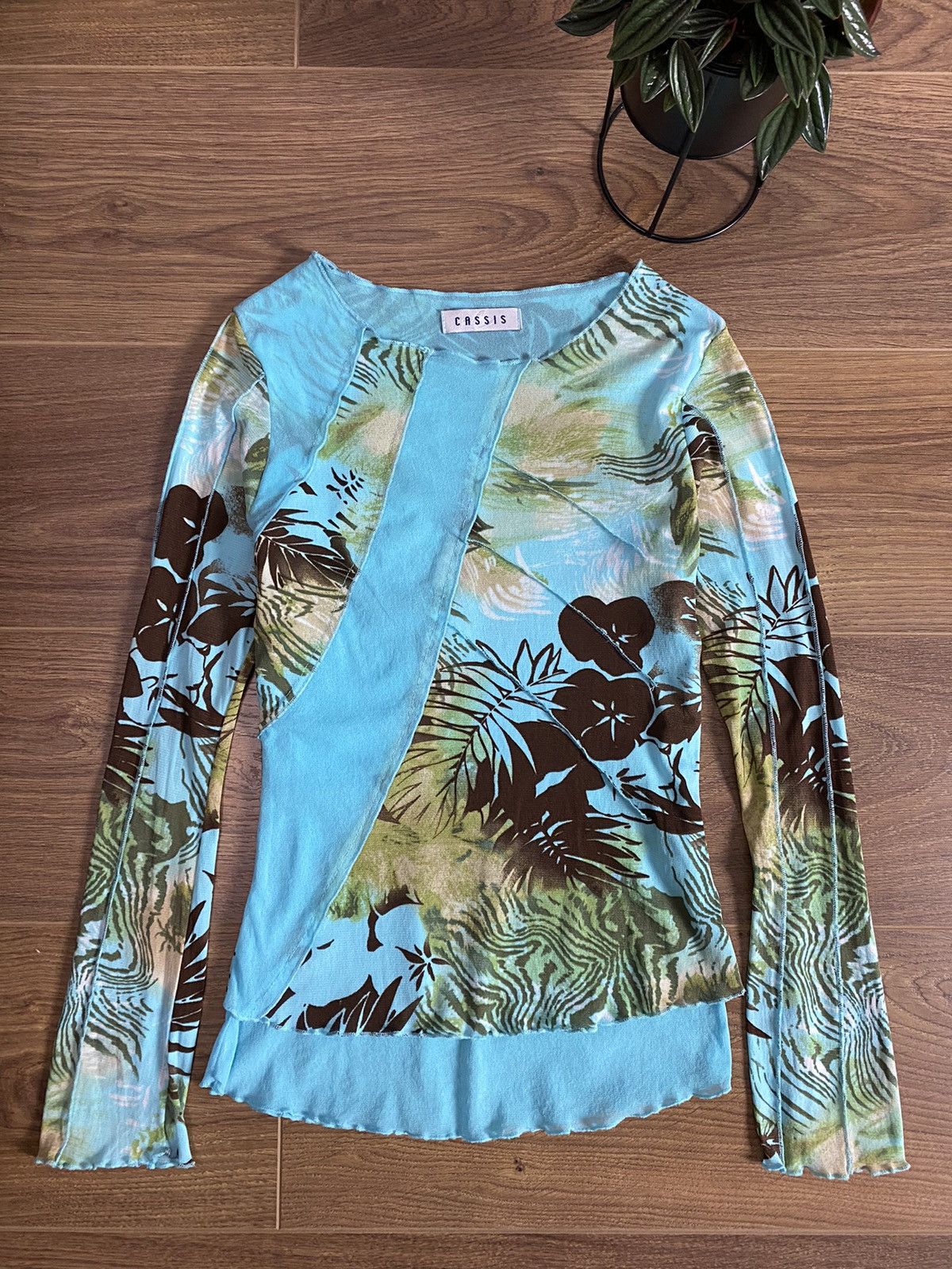 Japanese Brand × Vintage Vintage Mesh Floral Print Sweater Size US S / EU 44-46 / 1 - 1 Thumbnail