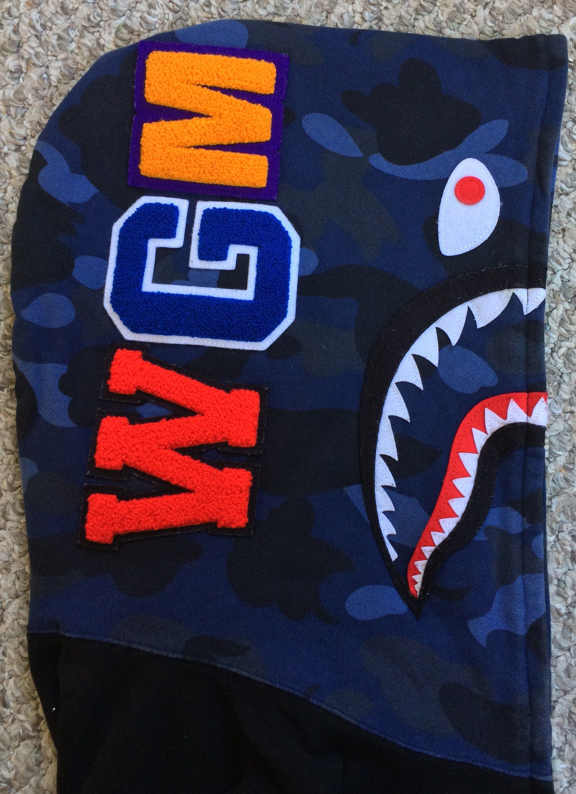 Bape Bape Blue Camo Sleeveless Shark Hoodie Size US M / EU 48-50 / 2 - 3 Thumbnail