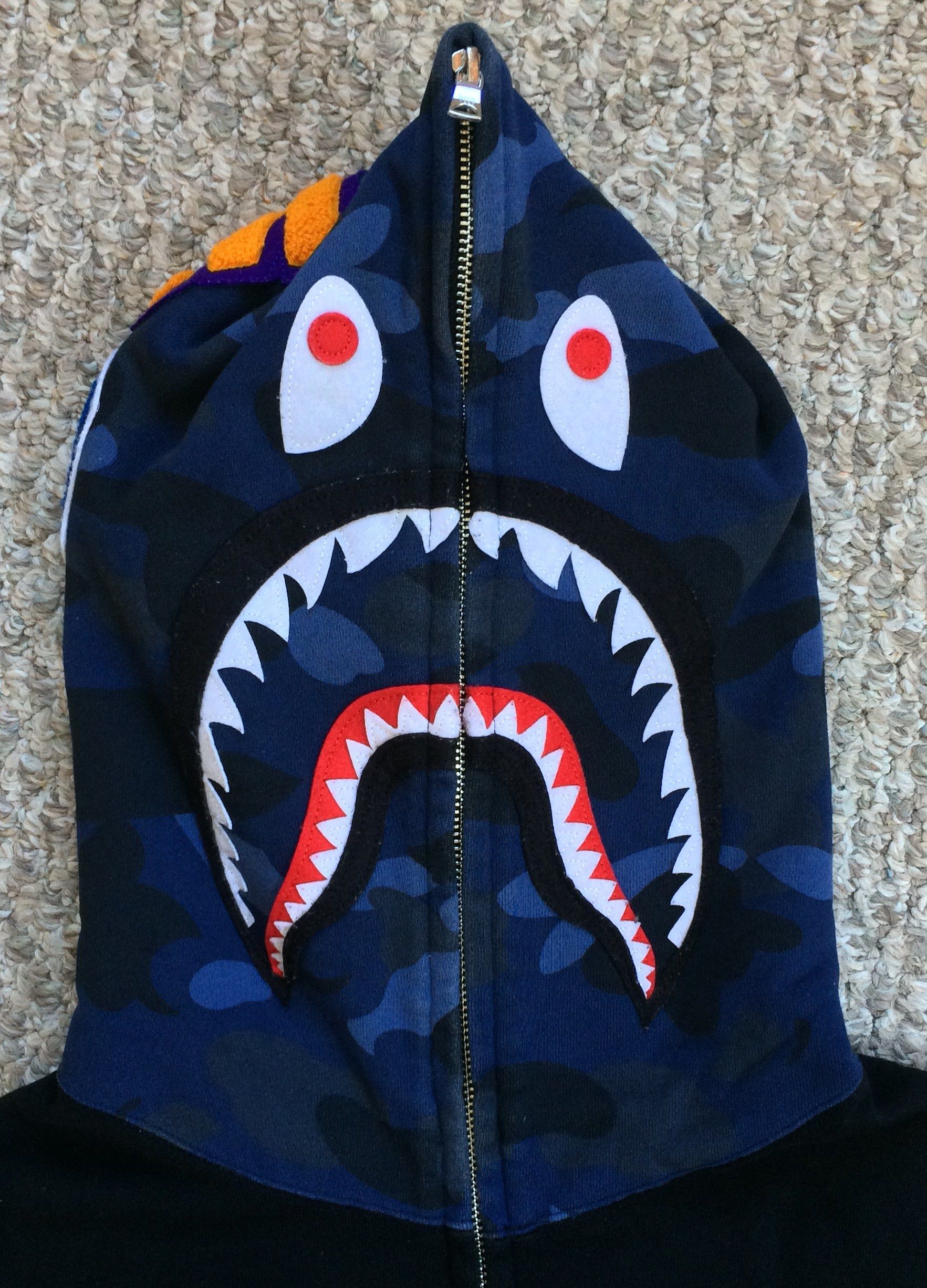 Bape Bape Blue Camo Sleeveless Shark Hoodie Size US M / EU 48-50 / 2 - 2 Thumbnail
