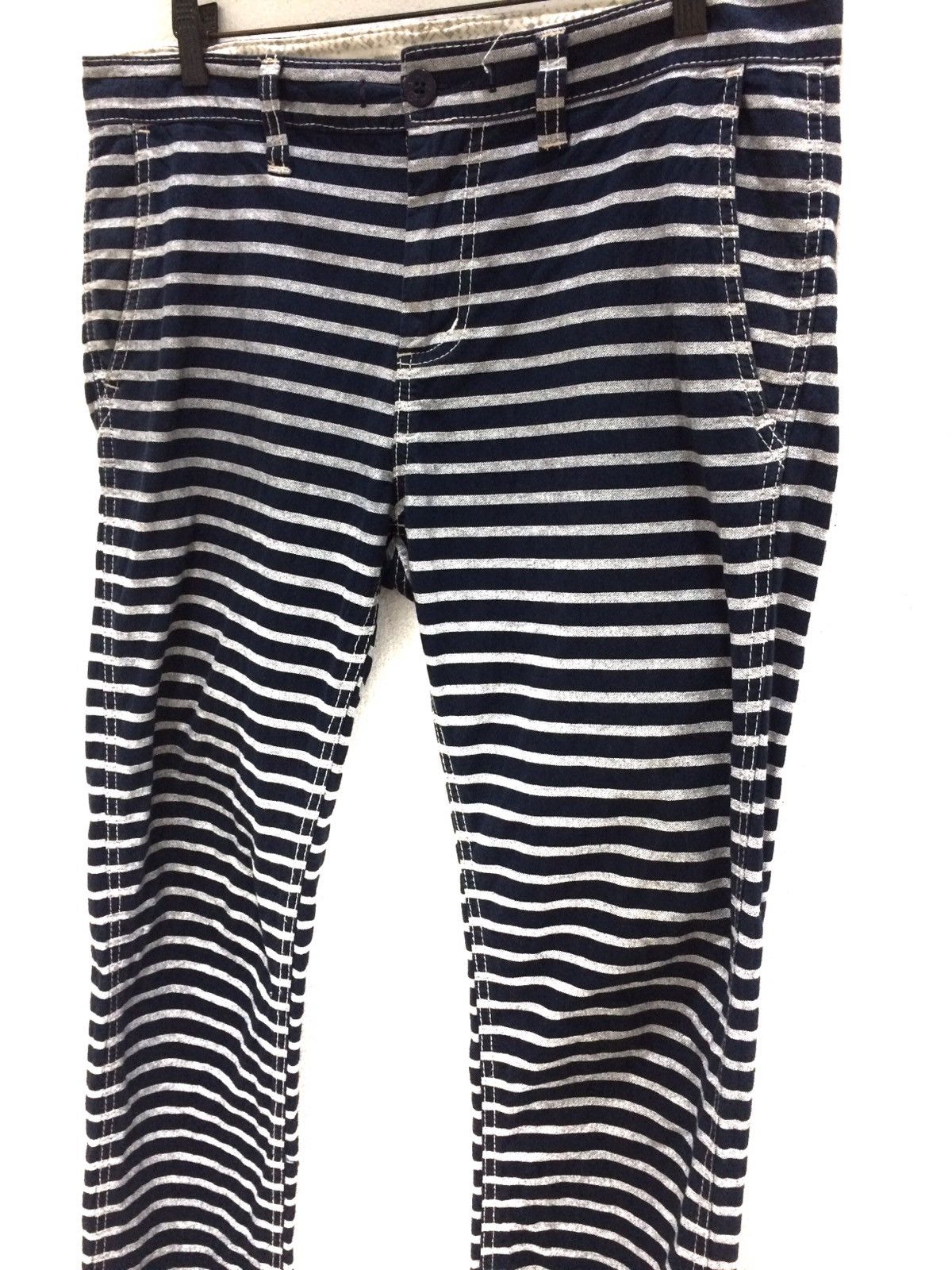 URBAN RESEARCH DOORS Urban Research Striped Jail Kurt Cobain Style Casual Pant Size US 35 - 4 Thumbnail