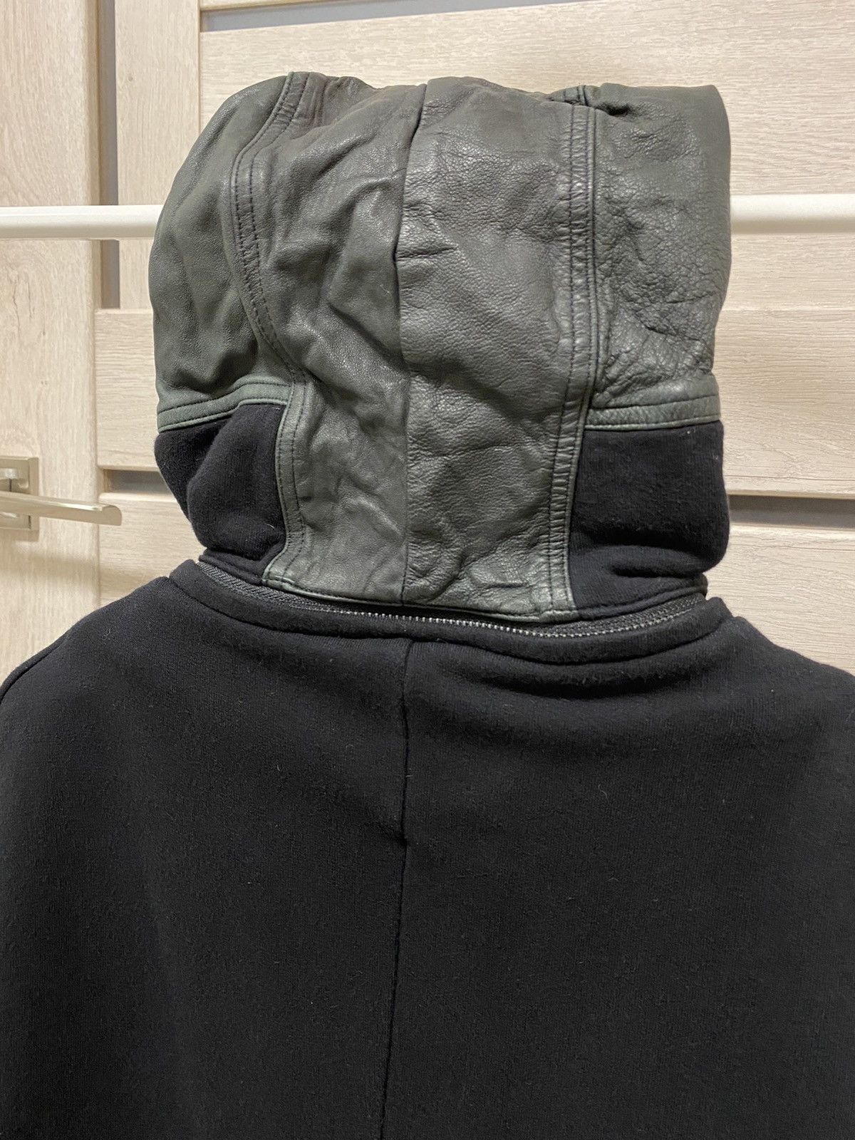Delusion Delusion Avant Garde Style Leather Hooded Black Hoodie Size US S / EU 44-46 / 1 - 11 Thumbnail