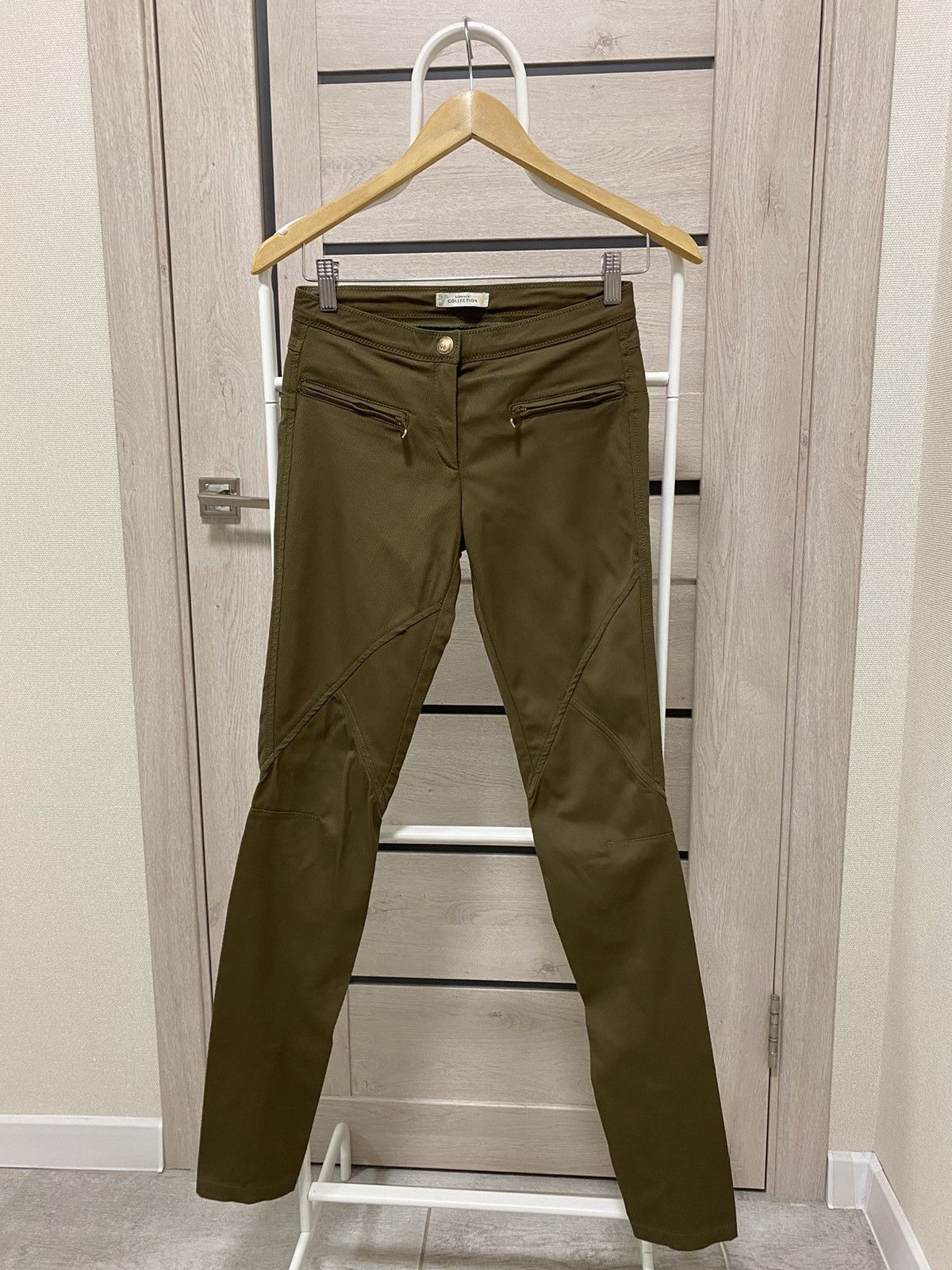 Versace Versace Collection Khaki Zip Ankle Pants Size 26" / US 2 / IT 38 - 1 Thumbnail