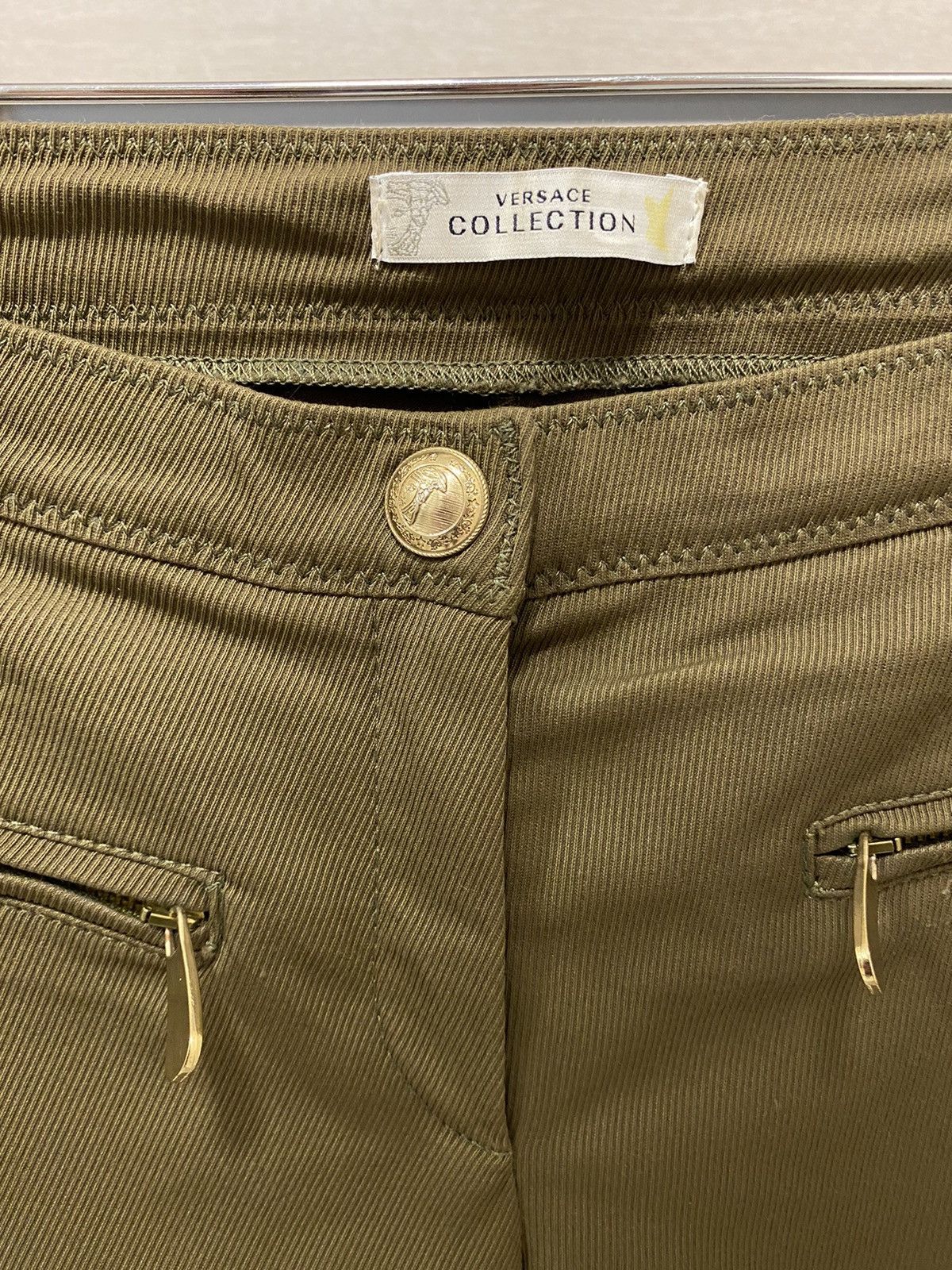Versace Versace Collection Khaki Zip Ankle Pants Size 26" / US 2 / IT 38 - 3 Thumbnail