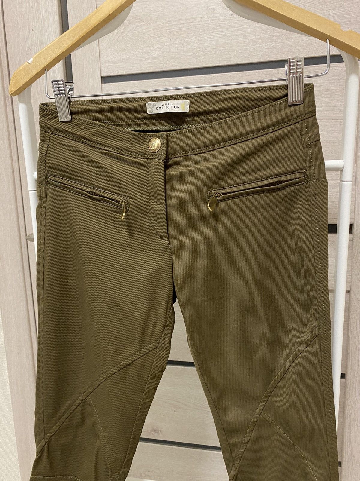 Versace Versace Collection Khaki Zip Ankle Pants Size 26" / US 2 / IT 38 - 2 Thumbnail
