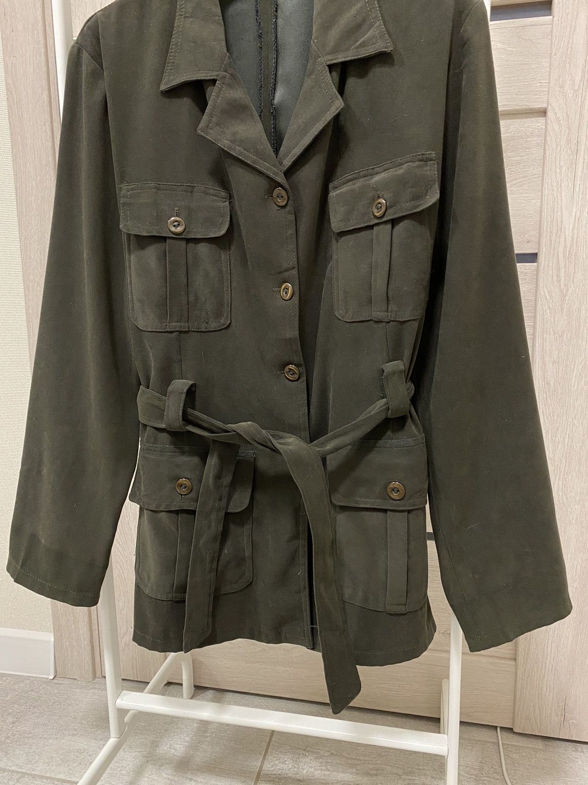 Versace × Vintage Versace Classic V2 Vintage Khaki Women’s Trench Jacket Size M / US 6-8 / IT 42-44 - 4 Thumbnail
