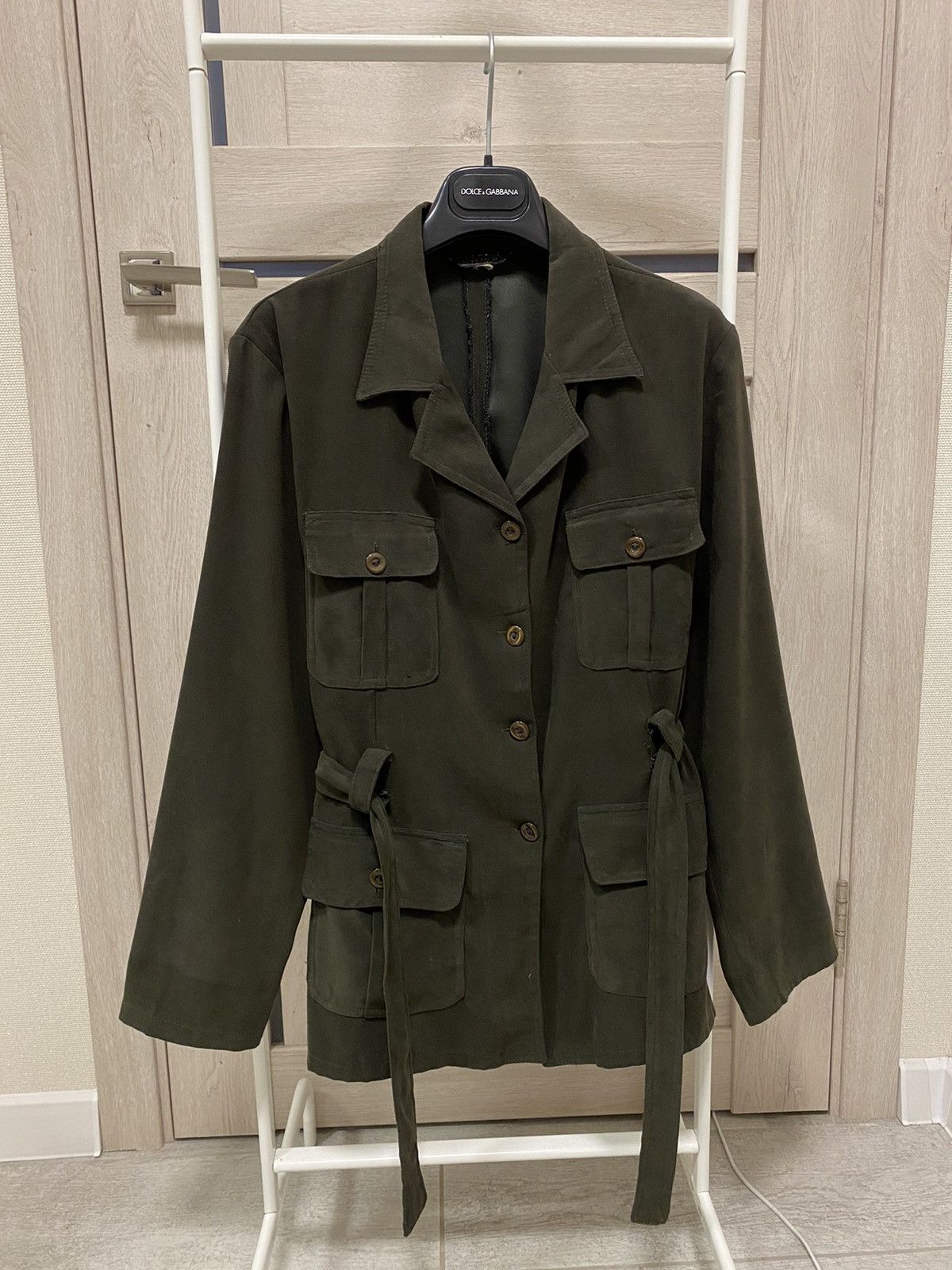 Versace × Vintage Versace Classic V2 Vintage Khaki Women’s Trench Jacket Size M / US 6-8 / IT 42-44 - 2 Thumbnail