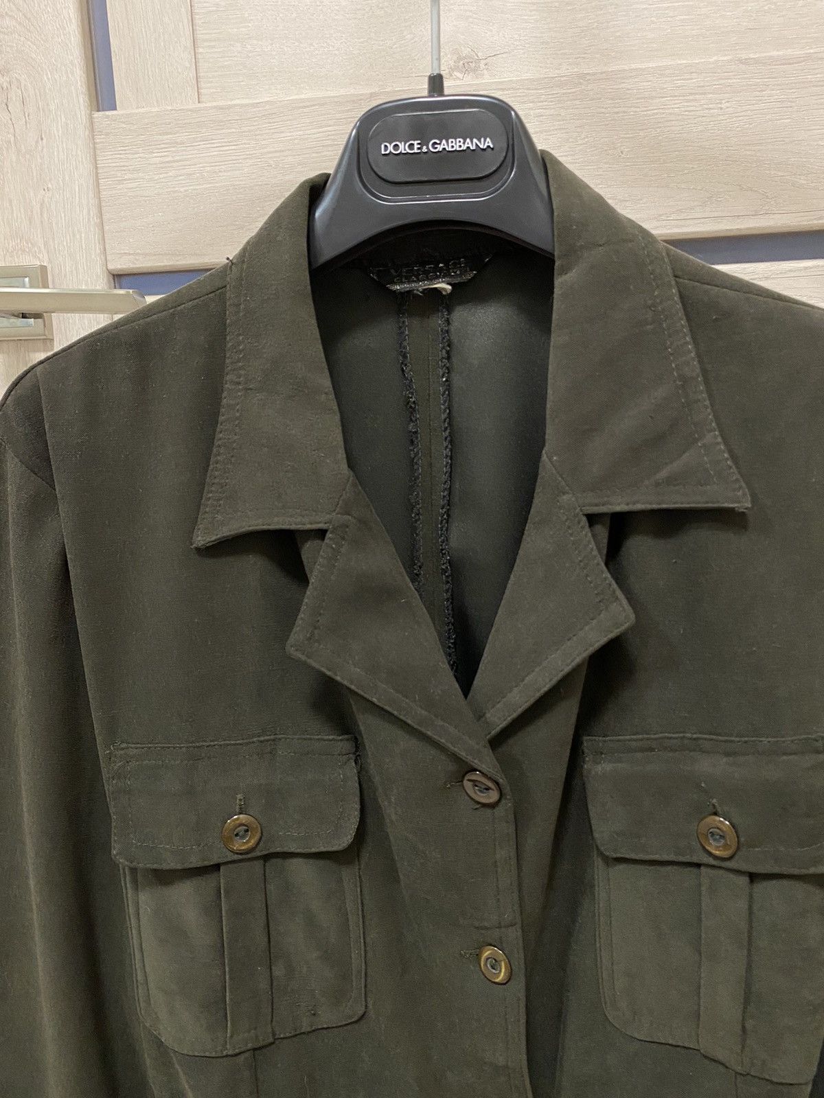 Versace × Vintage Versace Classic V2 Vintage Khaki Women’s Trench Jacket Size M / US 6-8 / IT 42-44 - 5 Thumbnail