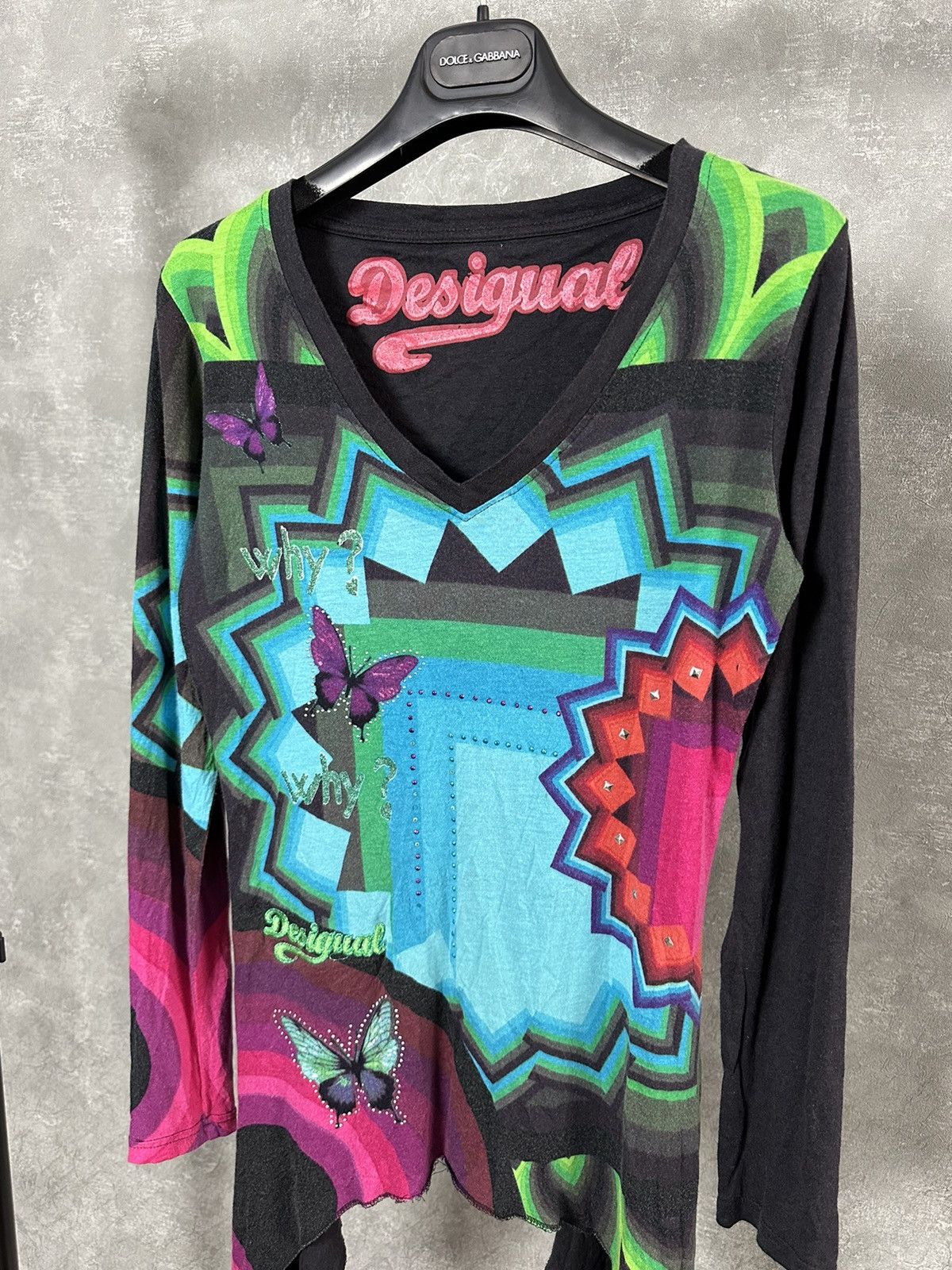 Desigual × Vintage Desigual Vintage Printed Long Sleeve Sweater Size S / US 4 / IT 40 - 2 Thumbnail