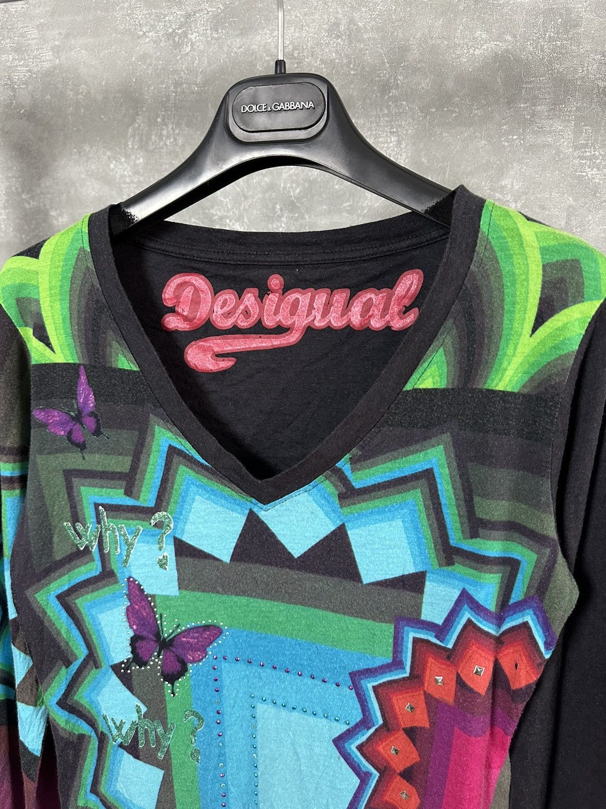 Desigual × Vintage Desigual Vintage Printed Long Sleeve Sweater Size S / US 4 / IT 40 - 4 Thumbnail