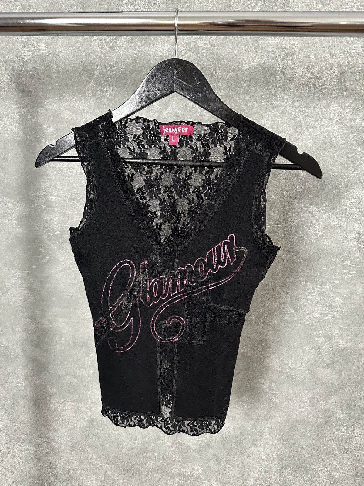 Japanese Brand × Vintage Vintage Black Mesh Sleeveless Tank-Top Size L / US 10 / IT 46 - 1 Thumbnail