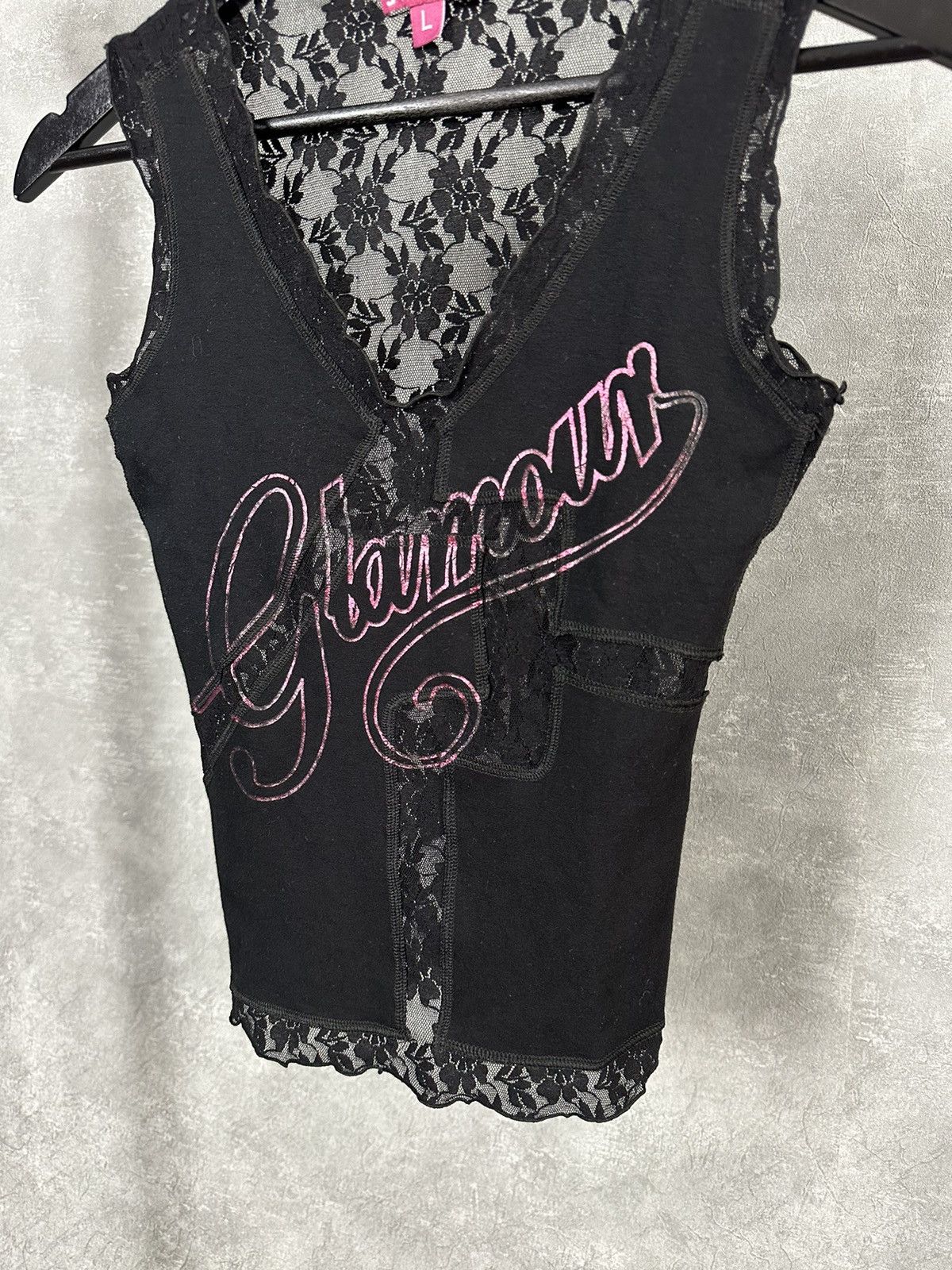 Japanese Brand × Vintage Vintage Black Mesh Sleeveless Tank-Top Size L / US 10 / IT 46 - 3 Thumbnail