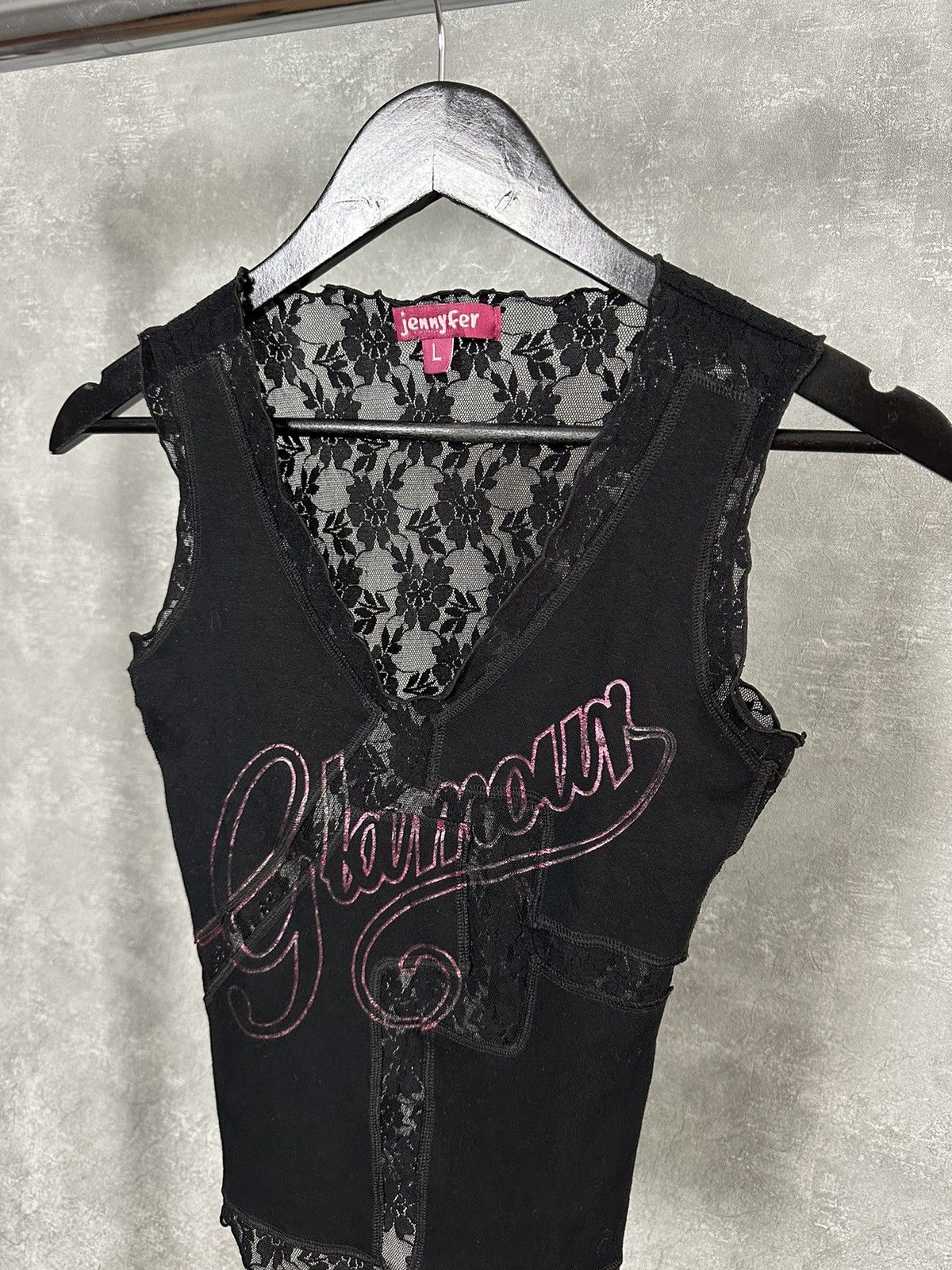 Japanese Brand × Vintage Vintage Black Mesh Sleeveless Tank-Top Size L / US 10 / IT 46 - 2 Thumbnail