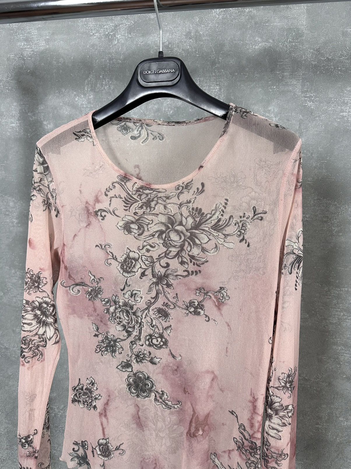 Japanese Brand × Vintage Vintage Jean Paul Gaultier Style Peach Mesh Long Sleeve Size M / US 6-8 / IT 42-44 - 2 Thumbnail