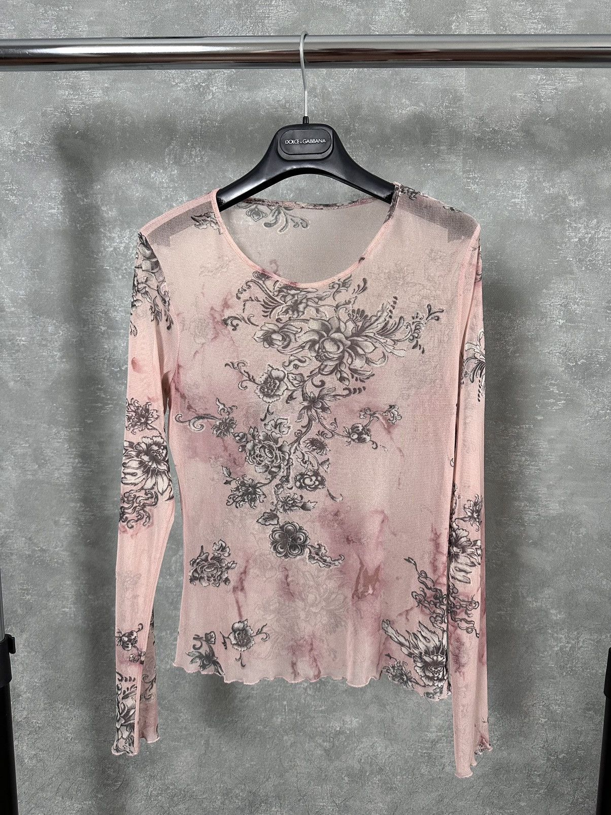 Japanese Brand × Vintage Vintage Jean Paul Gaultier Style Peach Mesh Long Sleeve Size M / US 6-8 / IT 42-44 - 1 Thumbnail