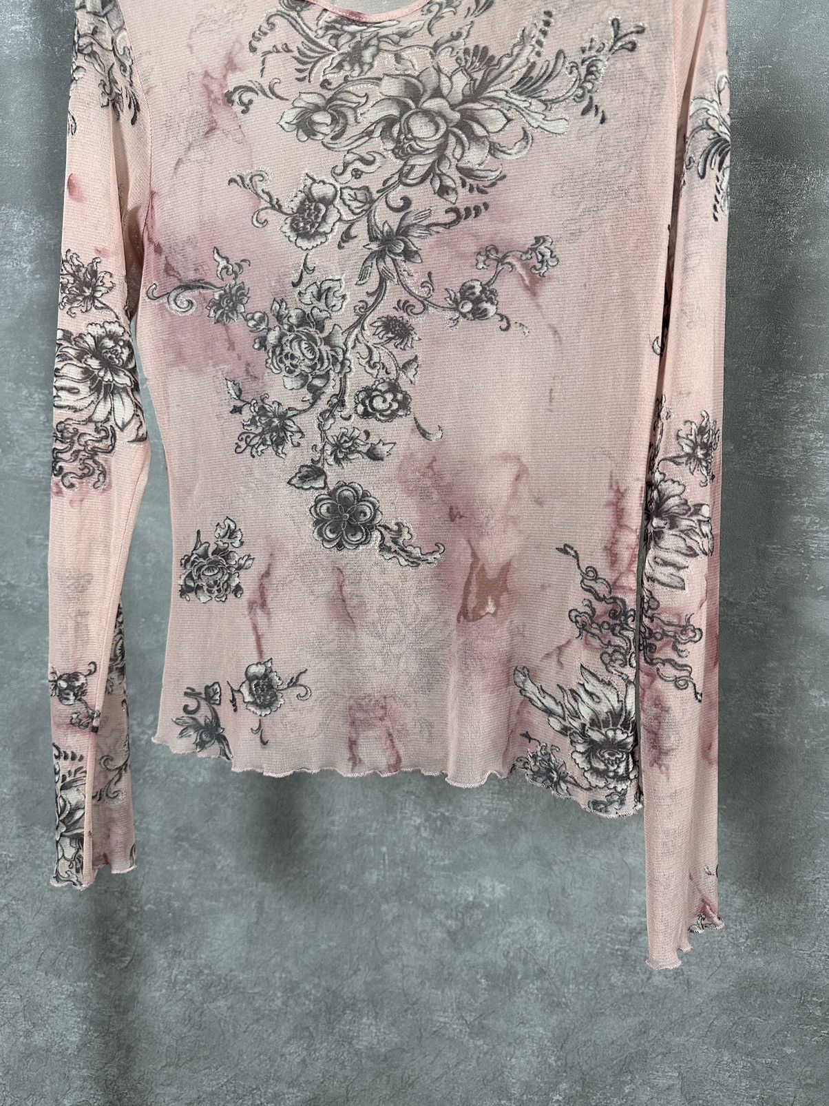 Japanese Brand × Vintage Vintage Jean Paul Gaultier Style Peach Mesh Long Sleeve Size M / US 6-8 / IT 42-44 - 3 Thumbnail