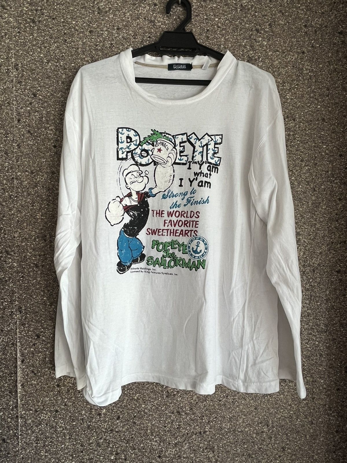 image of Cartoon Network x Vintage Popeye Ft14 in White, Men's (Size Large)