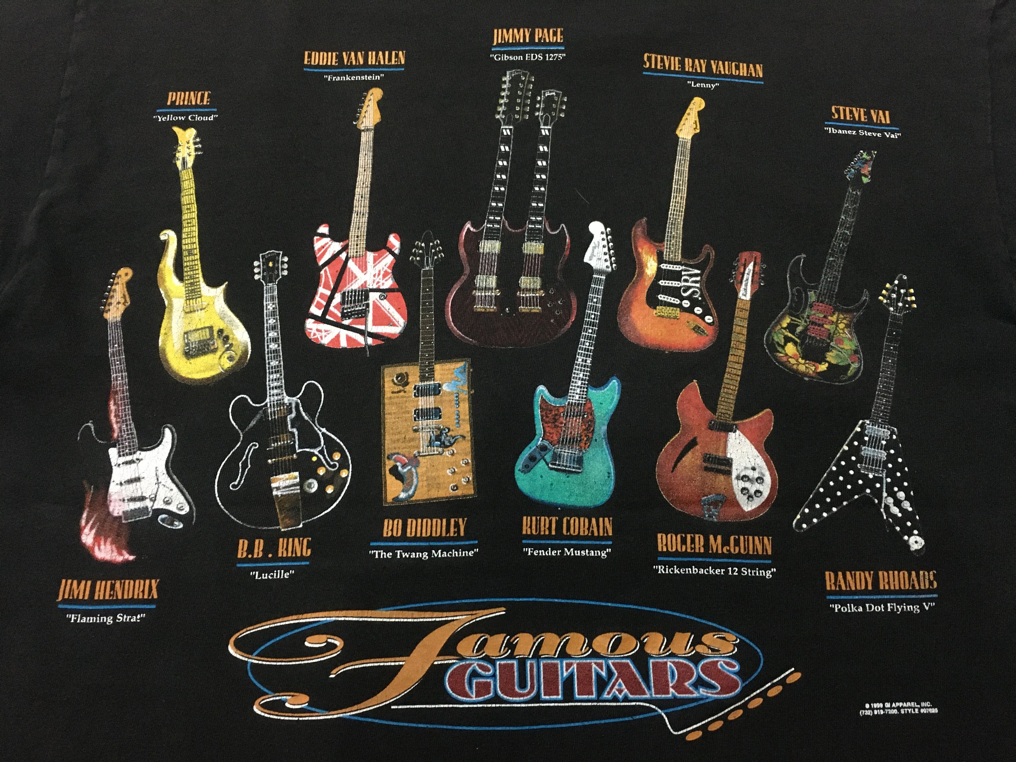 Band Tees × Vintage 1999 Vintage Famous Guitars Shirt Kurt contain Prince Size US L / EU 52-54 / 3 - 9 Thumbnail
