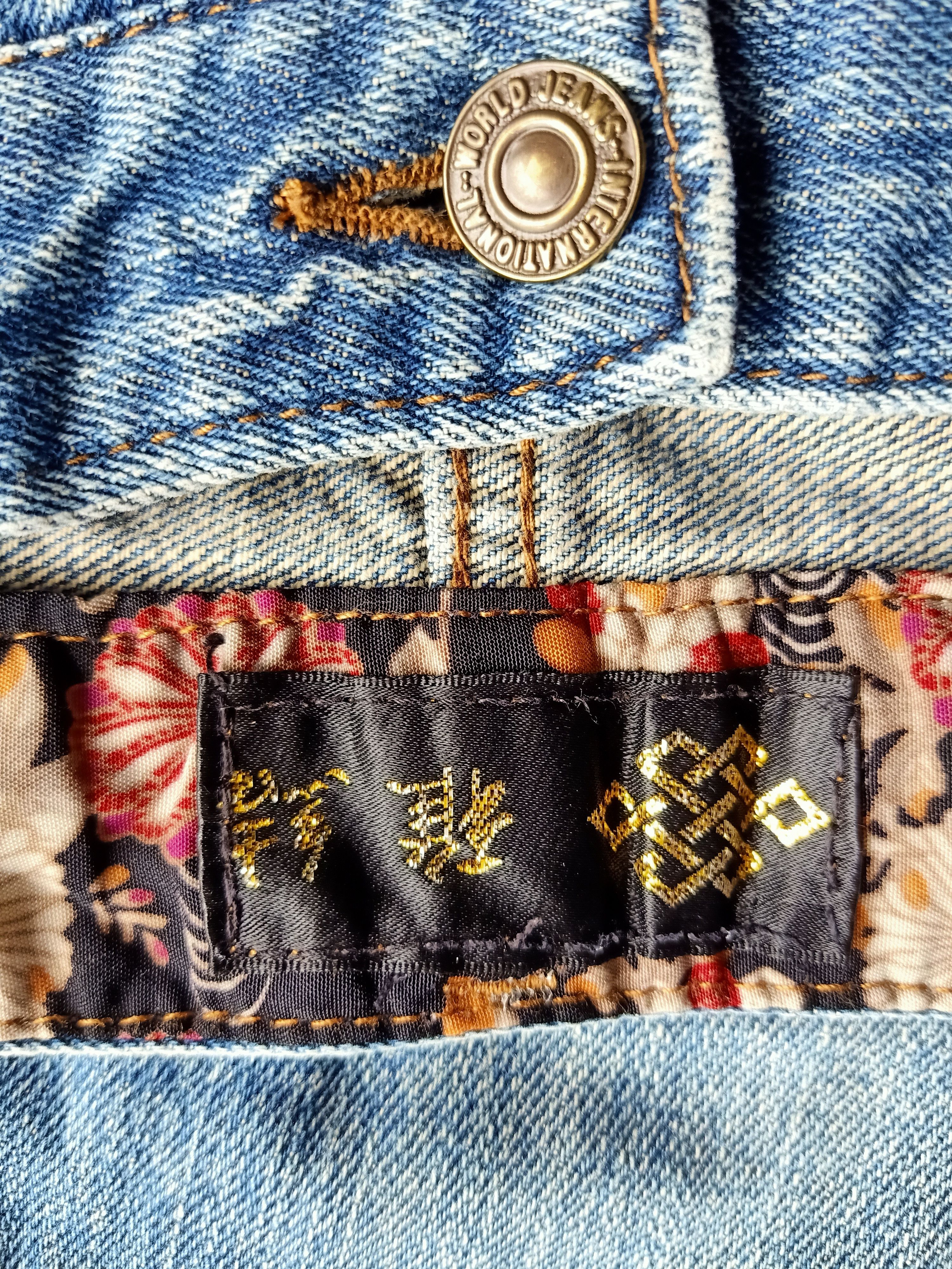 Japanese Brand Memory Special Japanese Fish Koi Embroidery Jeans Size US 33 - 4 Thumbnail