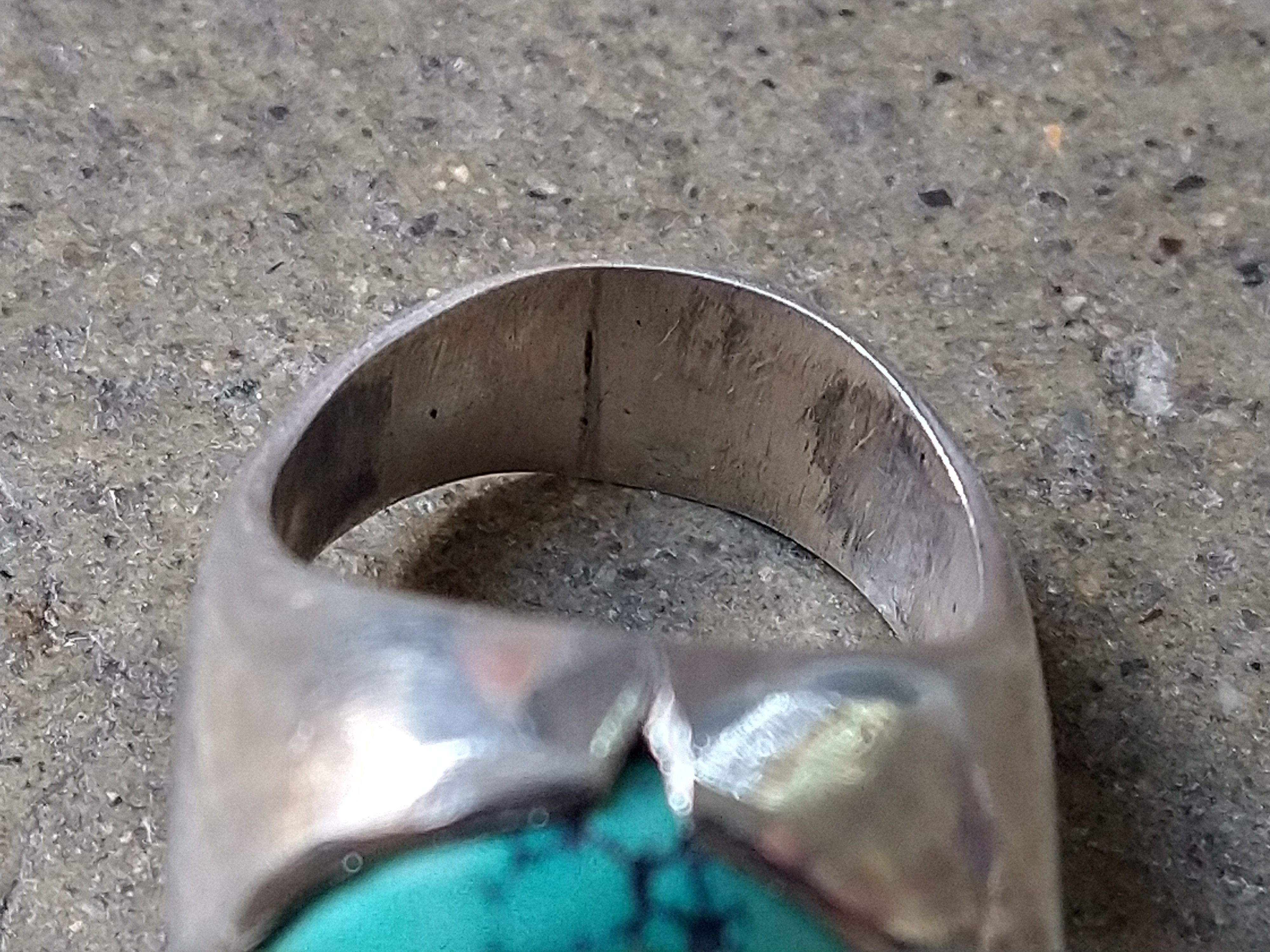 Jewelry Vintage Sterling Silver Ring Size 7.5 Turquoise Modern Size ONE SIZE - 11 Thumbnail