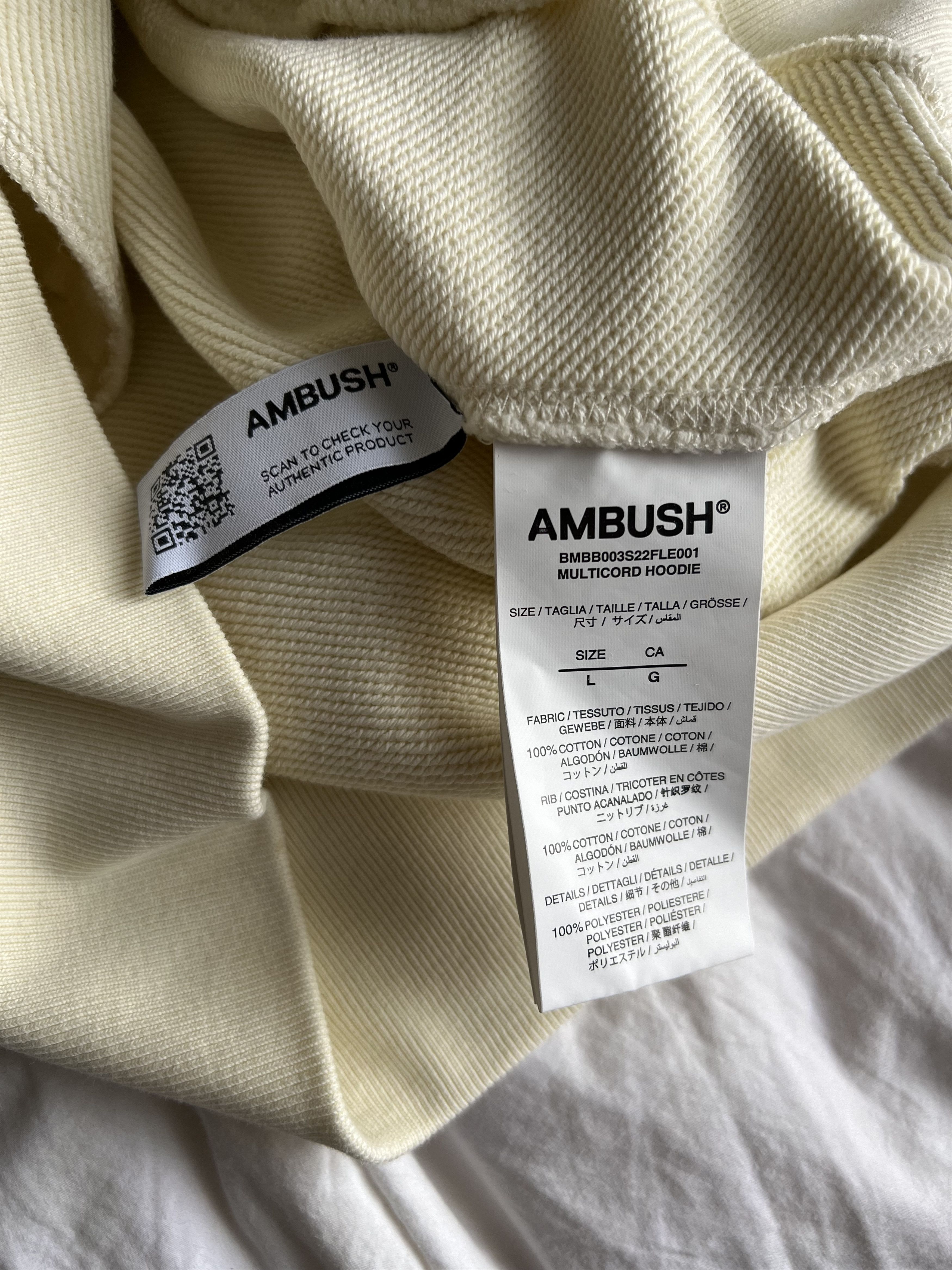 Ambush Design Ambush Multicord Hoodie in White Size US L / EU 52-54 / 3 - 8 Thumbnail