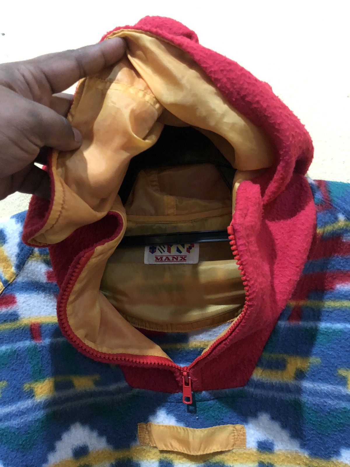 Japanese Brand MANX fleece pullover Hodie very nice patern Size US L / EU 52-54 / 3 - 8 Thumbnail