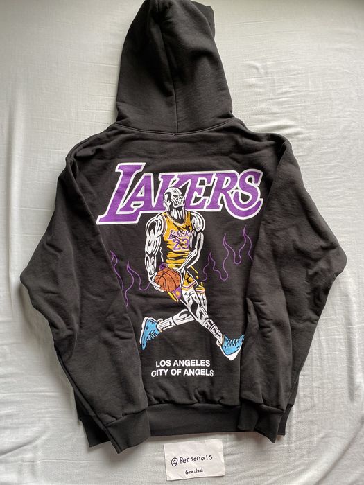 Warren Lotas NEW Warren Lotas Lebron James Flames Lakers Hoodie