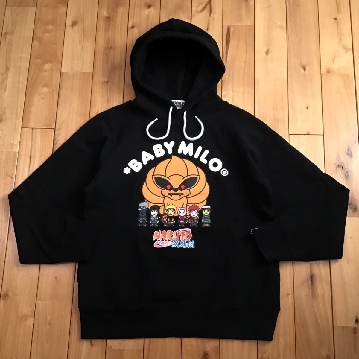image of Bape × Naruto Milo Pullover Hoodie A Bathing Ape in Black, Men's (Size Medium)