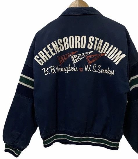 WRANGLER GREENSBORO STADIUM DENIM WESTERN VARSITY JACKET