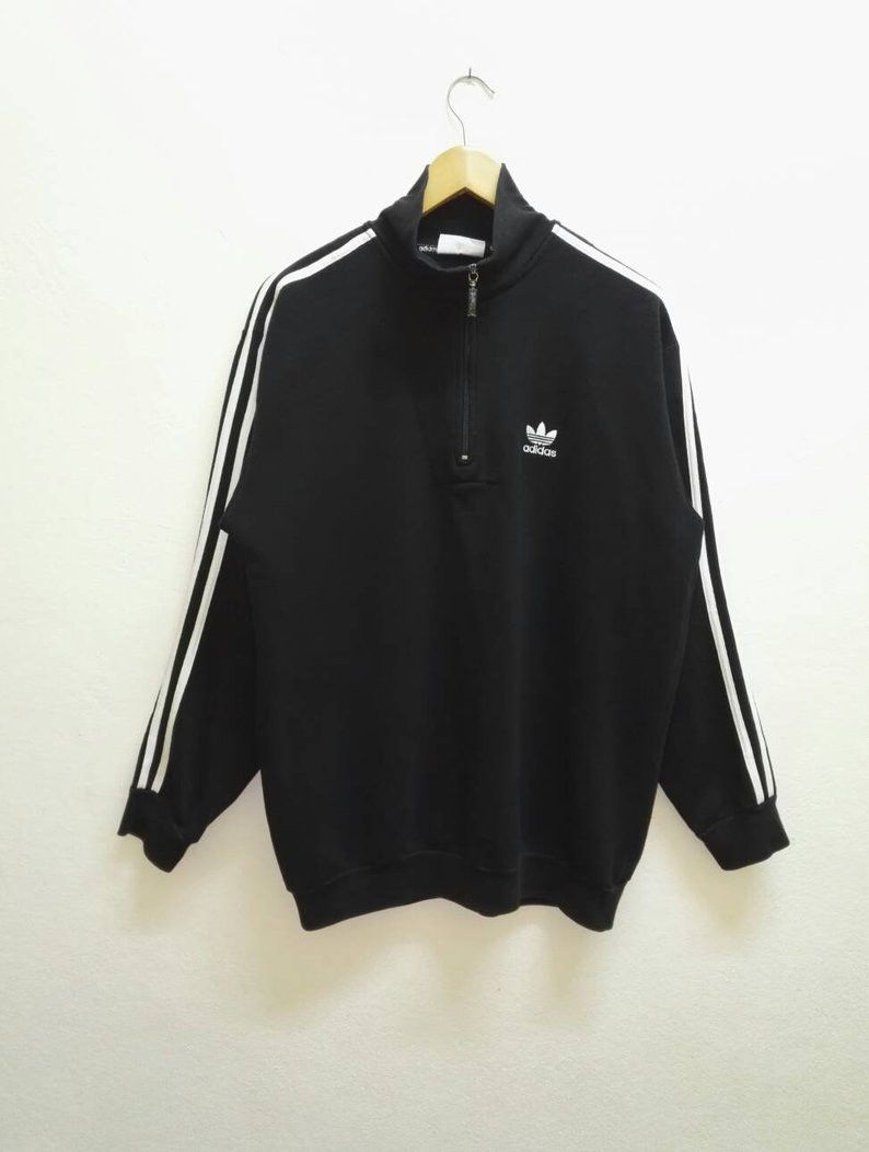 Adidas 🔥Vintage🔥 Adidas 90s Half Zipper Good Condition Size US L / EU 52-54 / 3 - 1 Thumbnail