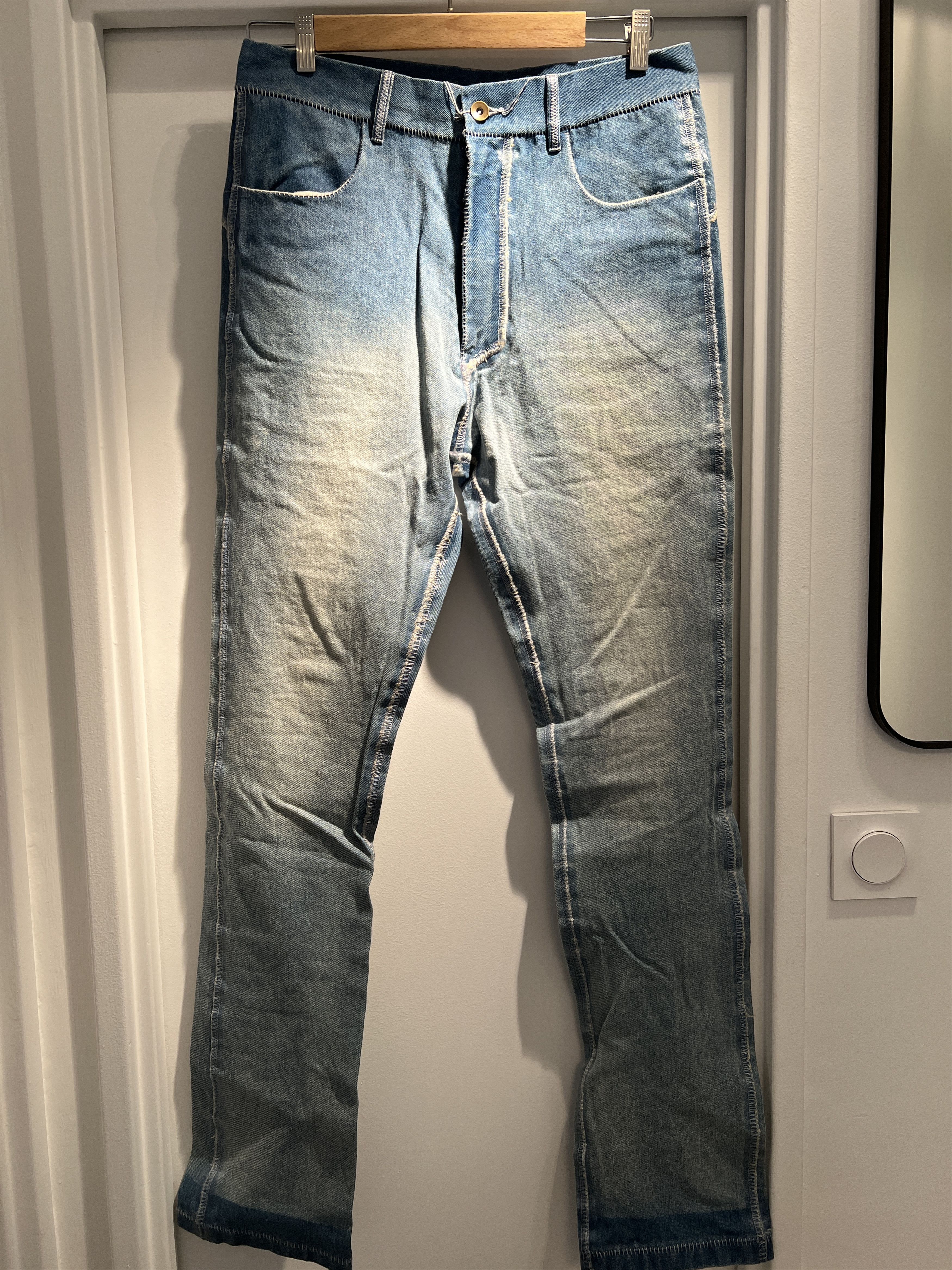image of Sagittaire A Light Blue Denim With Taped Stitching, Men's (Size 30)