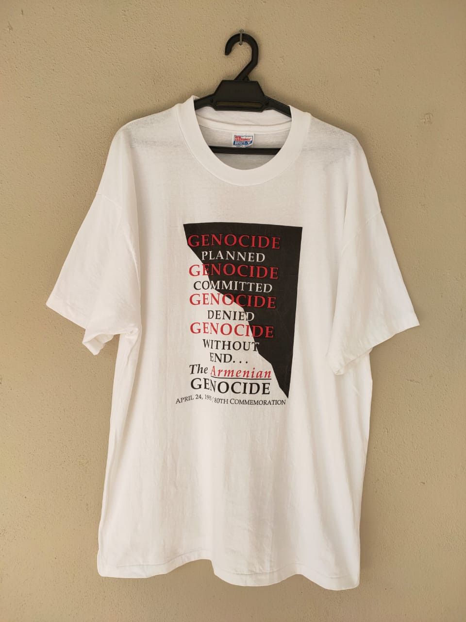 Hanes Vtg Single Stitch Armenian Genocide MilitaryT Size US XL / EU 56 / 4 - 1 Thumbnail