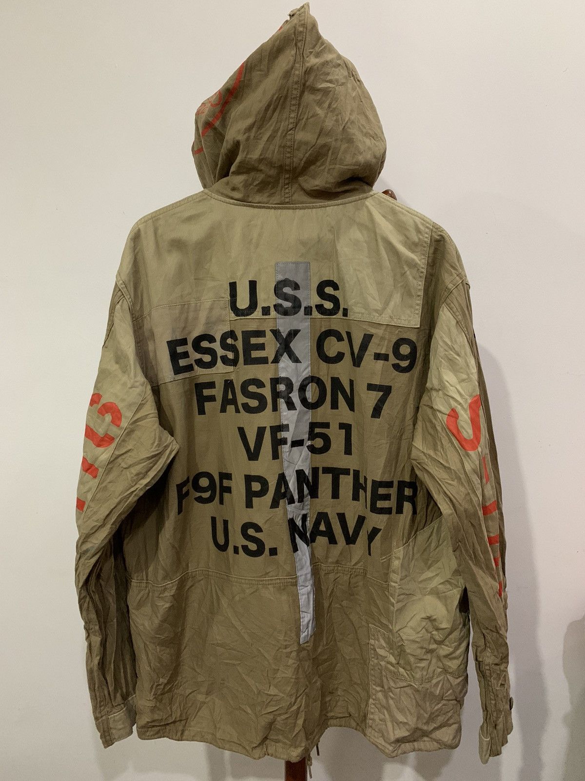 Avirex Avirex Overprint Jacket Army USN USS ESSEX CV-9 F9F PANTHER Size US XXL / EU 58 / 5 - 5 Thumbnail
