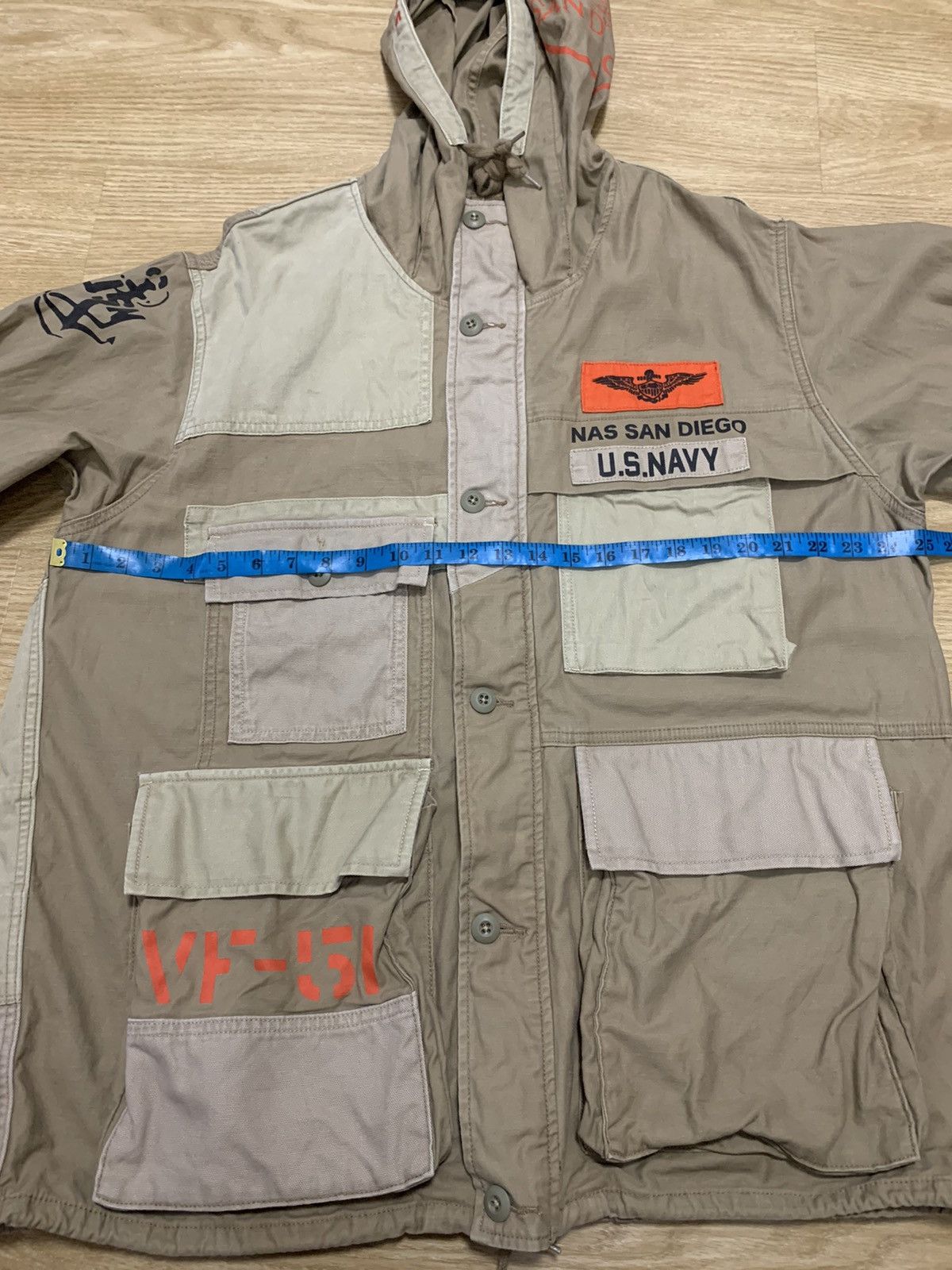 Avirex Avirex Overprint Jacket Army USN USS ESSEX CV-9 F9F PANTHER Size US XXL / EU 58 / 5 - 19 Thumbnail