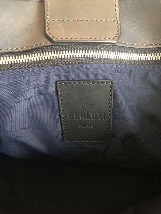 Berluti Berluti Toujours Blue Scritto Leather Tote | Japan Exclusive ...