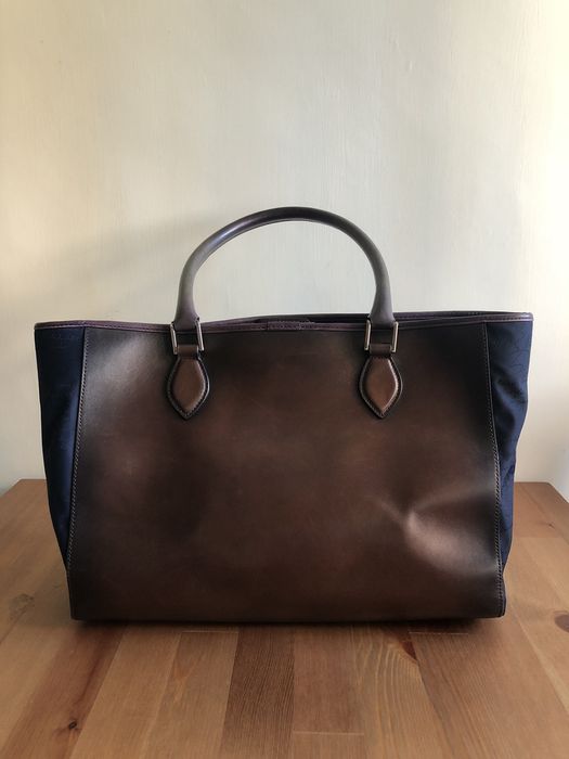 Berluti Berluti Toujours Blue Scritto Leather Tote | Japan