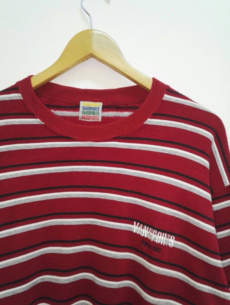 Van 🔥Vintage🔥 VANSPORTS Stripes Sweatshirt /Nirvana/Vans Size US L / EU 52-54 / 3 - 2 Thumbnail