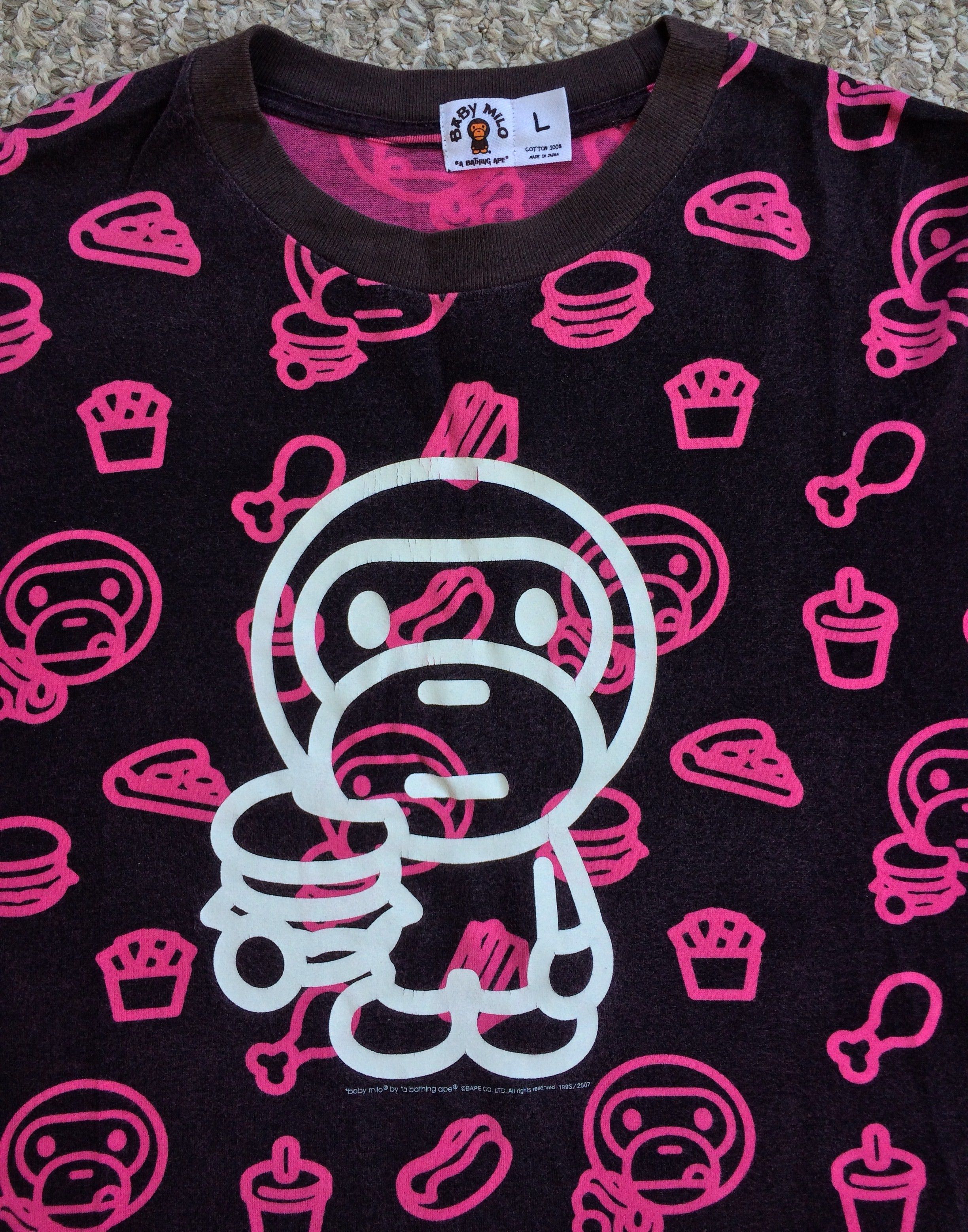 Bape OG Baby Milo Junk Food Tee Size US L / EU 52-54 / 3 - 2 Thumbnail