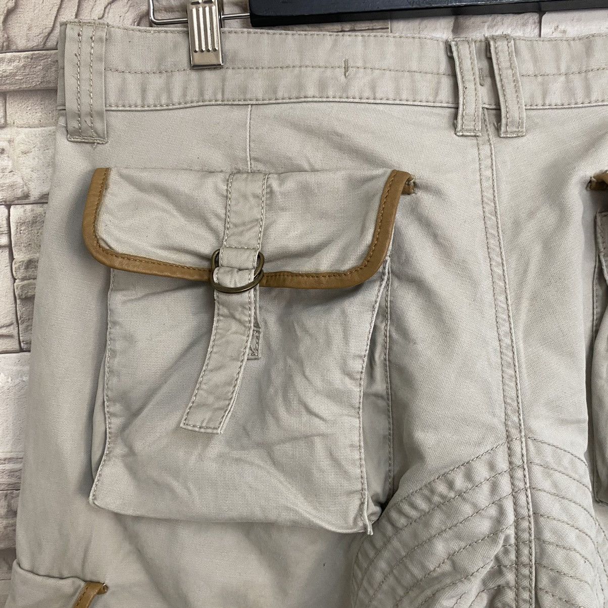 Japanese Brand PRIGS Japan Cargo Pants Leather Trimmed Multi Pocket Size US 35 - 12 Thumbnail